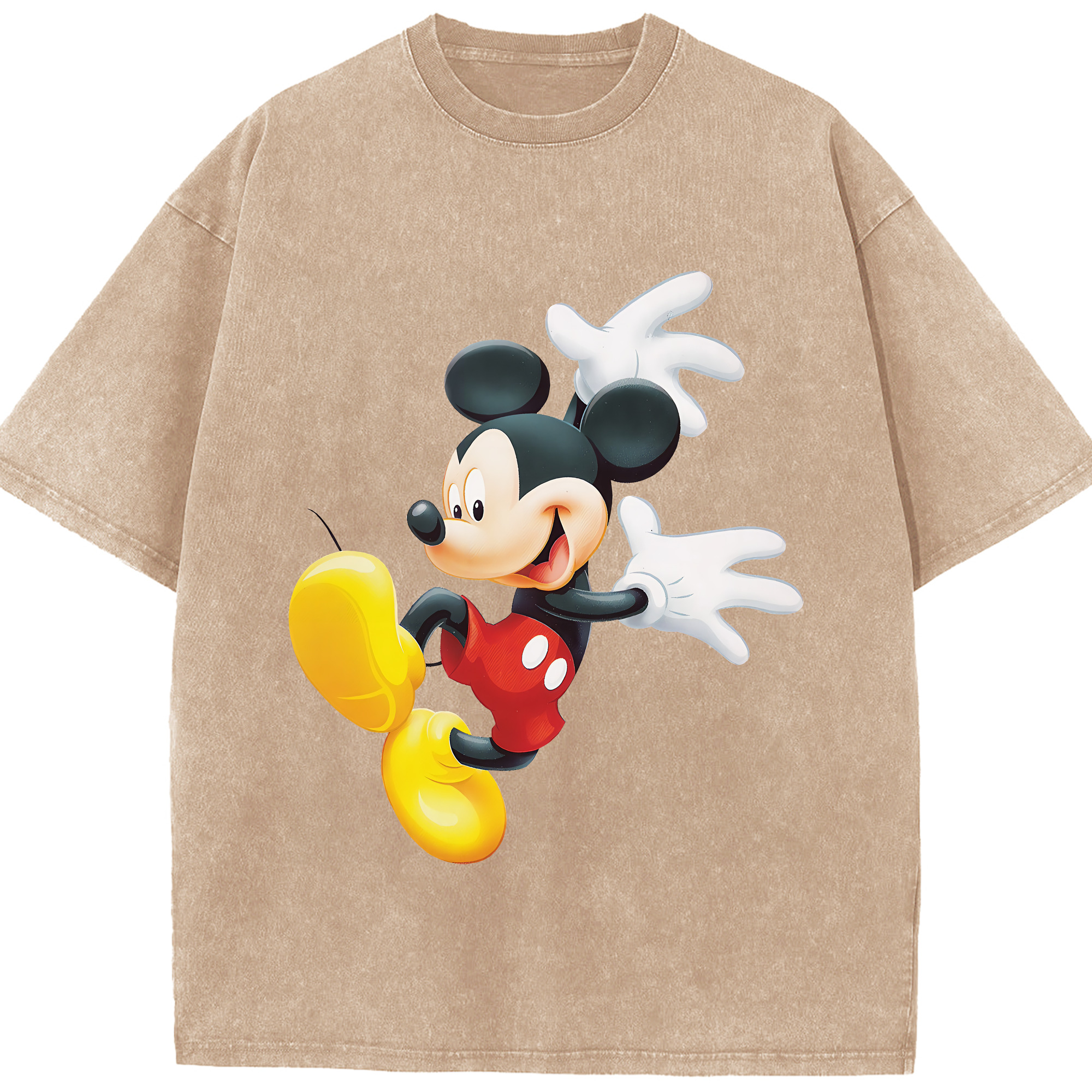 （画像用） ミッキーマウス Mickey Mouse 綿100% ヴィンテージ風 半袖Tシャツ（フロントプリント）