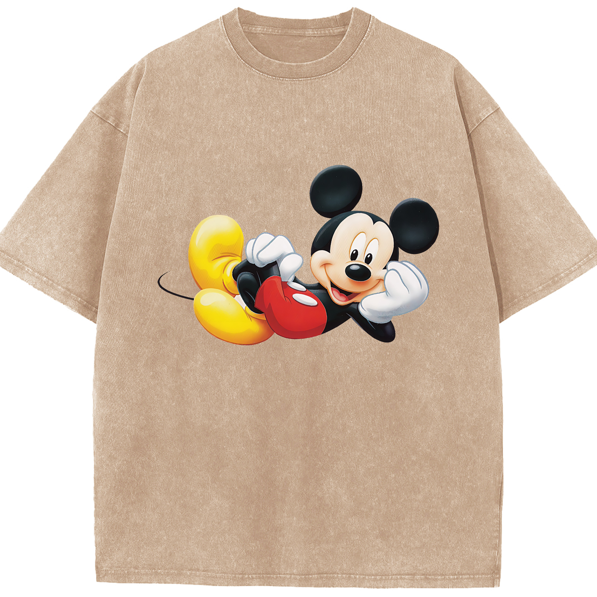 （画像用） ミッキーマウス Mickey Mouse 綿100% ヴィンテージ風 半袖Tシャツ（フロントプリント）