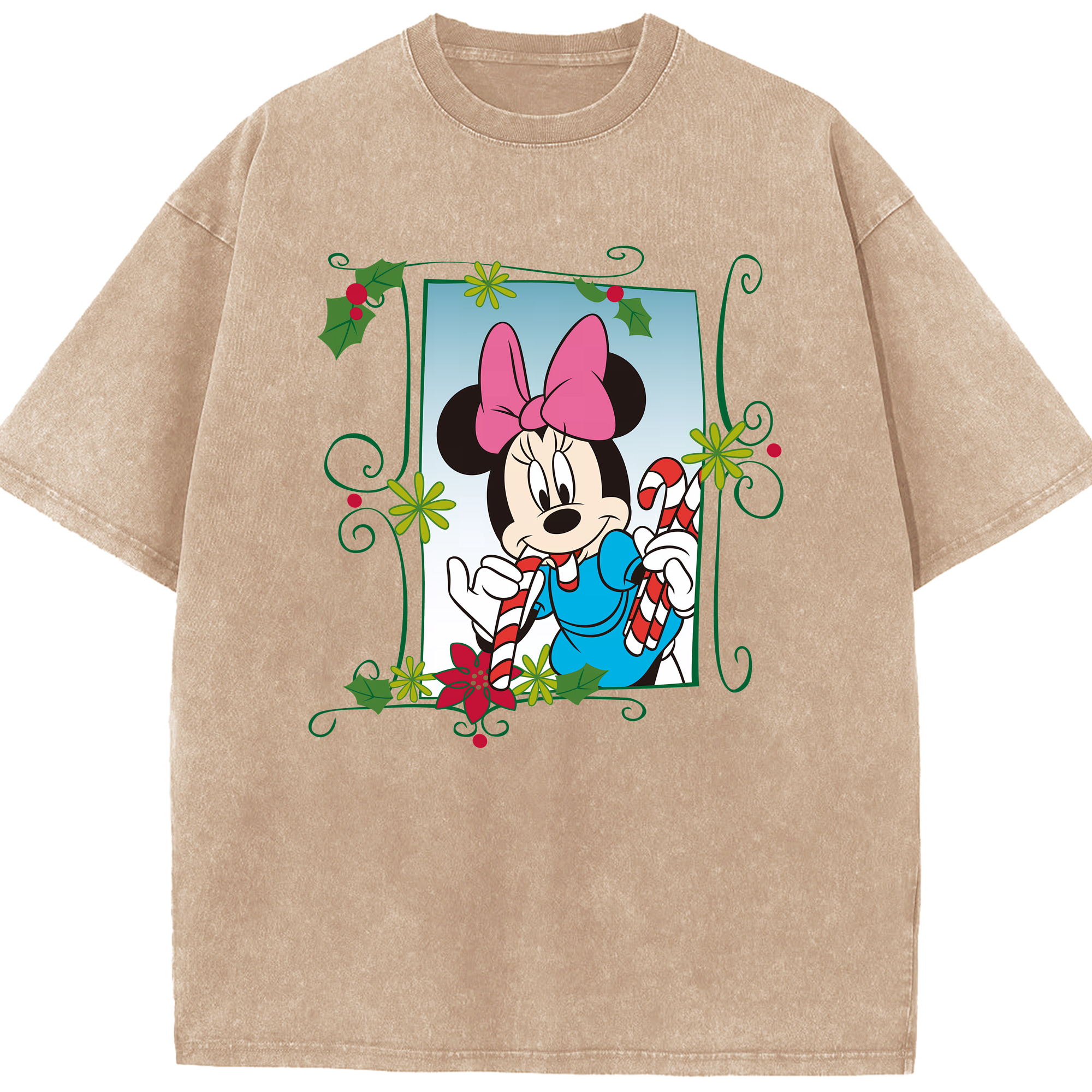（画像用） ミッキーマウス Mickey Mouse 綿100% ヴィンテージ風 半袖Tシャツ（フロントプリント）