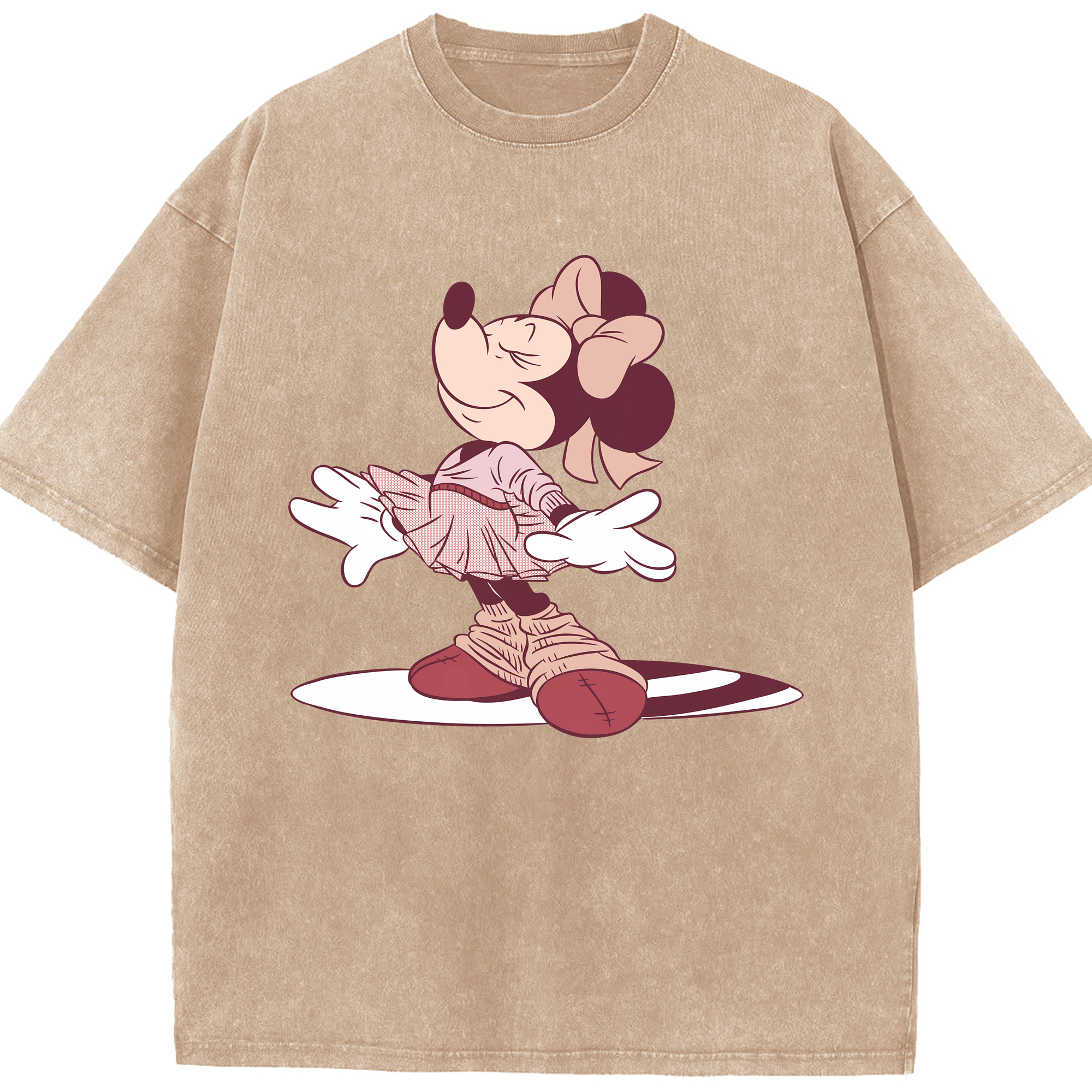 （画像用） ミッキーマウス Mickey Mouse 綿100% ヴィンテージ風 半袖Tシャツ（フロントプリント）