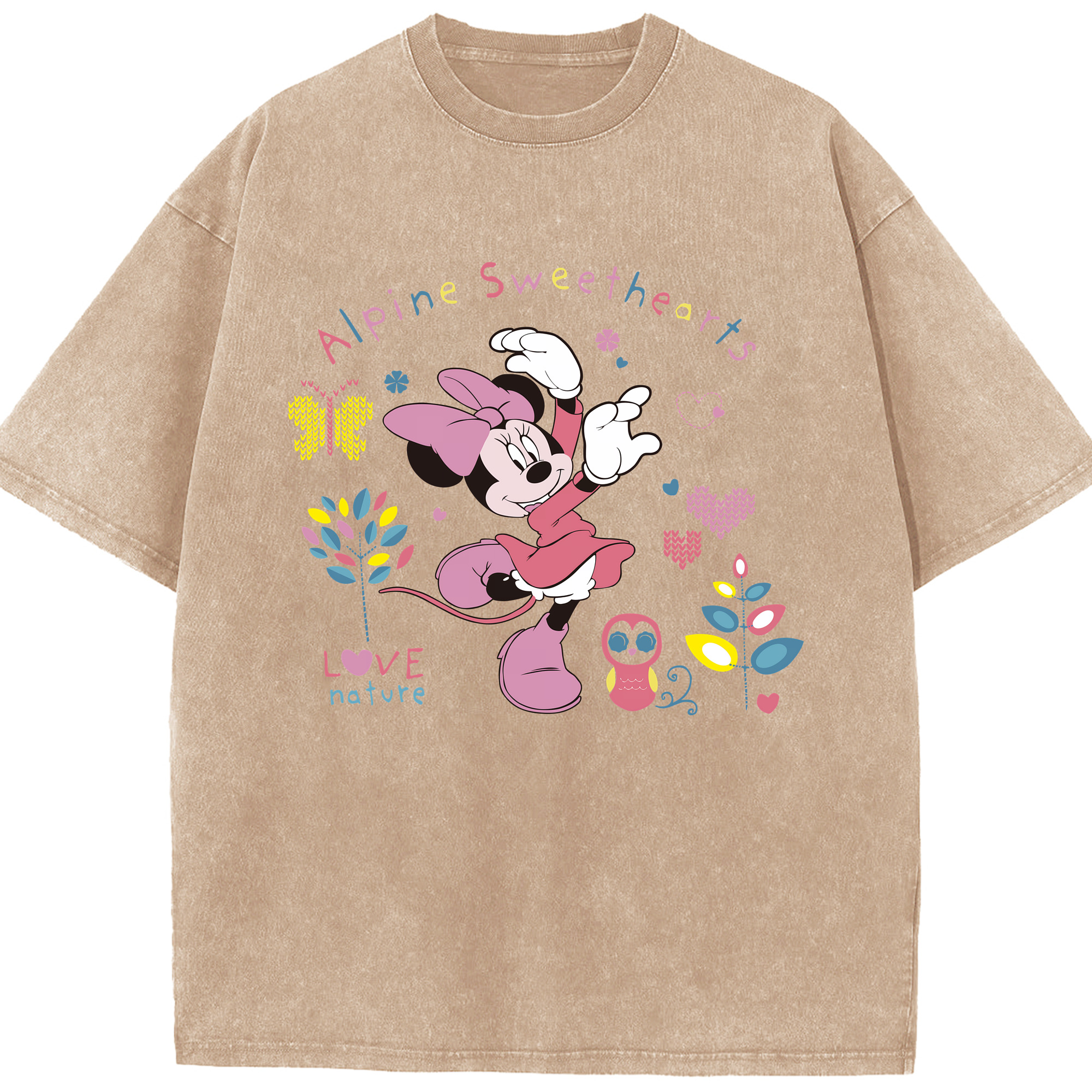 （画像用） ミッキーマウス Mickey Mouse 綿100% ヴィンテージ風 半袖Tシャツ（フロントプリント）