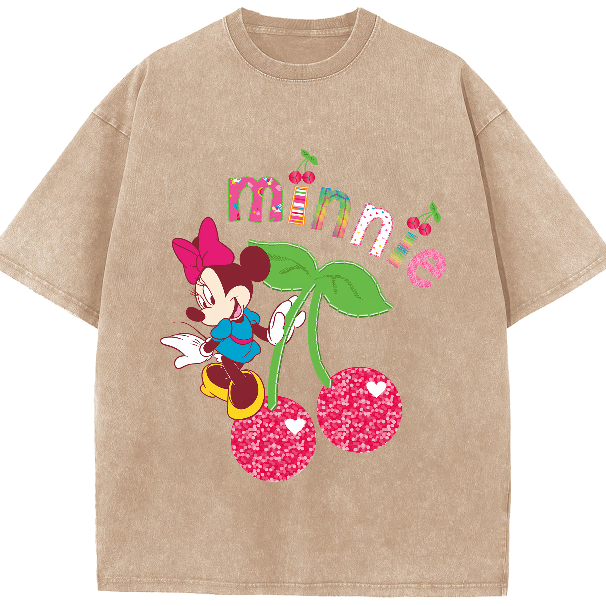 （画像用） ミッキーマウス Mickey Mouse 綿100% ヴィンテージ風 半袖Tシャツ（フロントプリント）