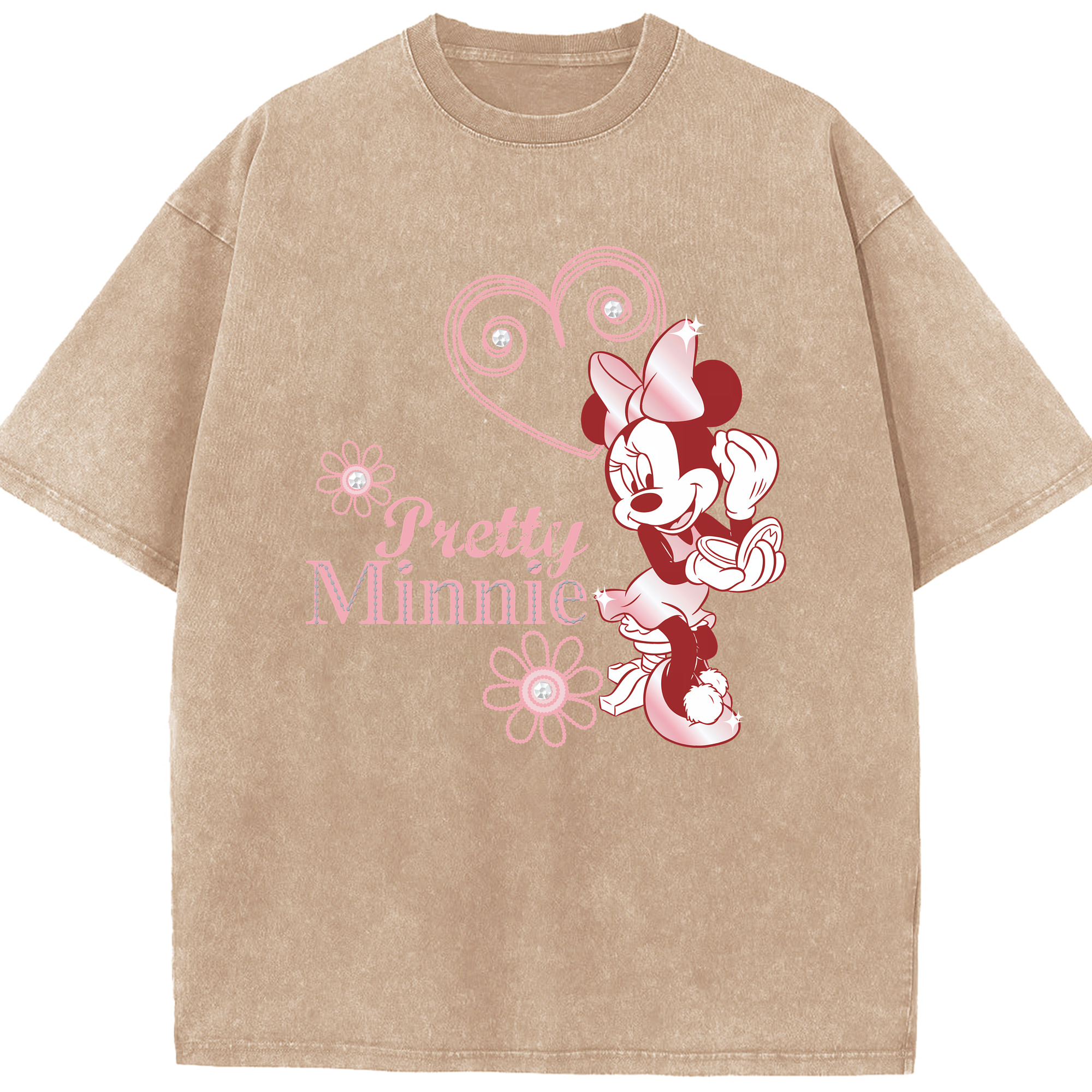 （画像用） ミッキーマウス Mickey Mouse 綿100% ヴィンテージ風 半袖Tシャツ（フロントプリント）