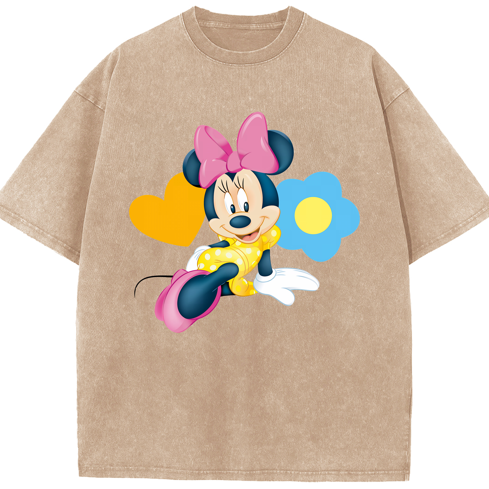 （画像用） ミッキーマウス Mickey Mouse 綿100% ヴィンテージ風 半袖Tシャツ（フロントプリント）