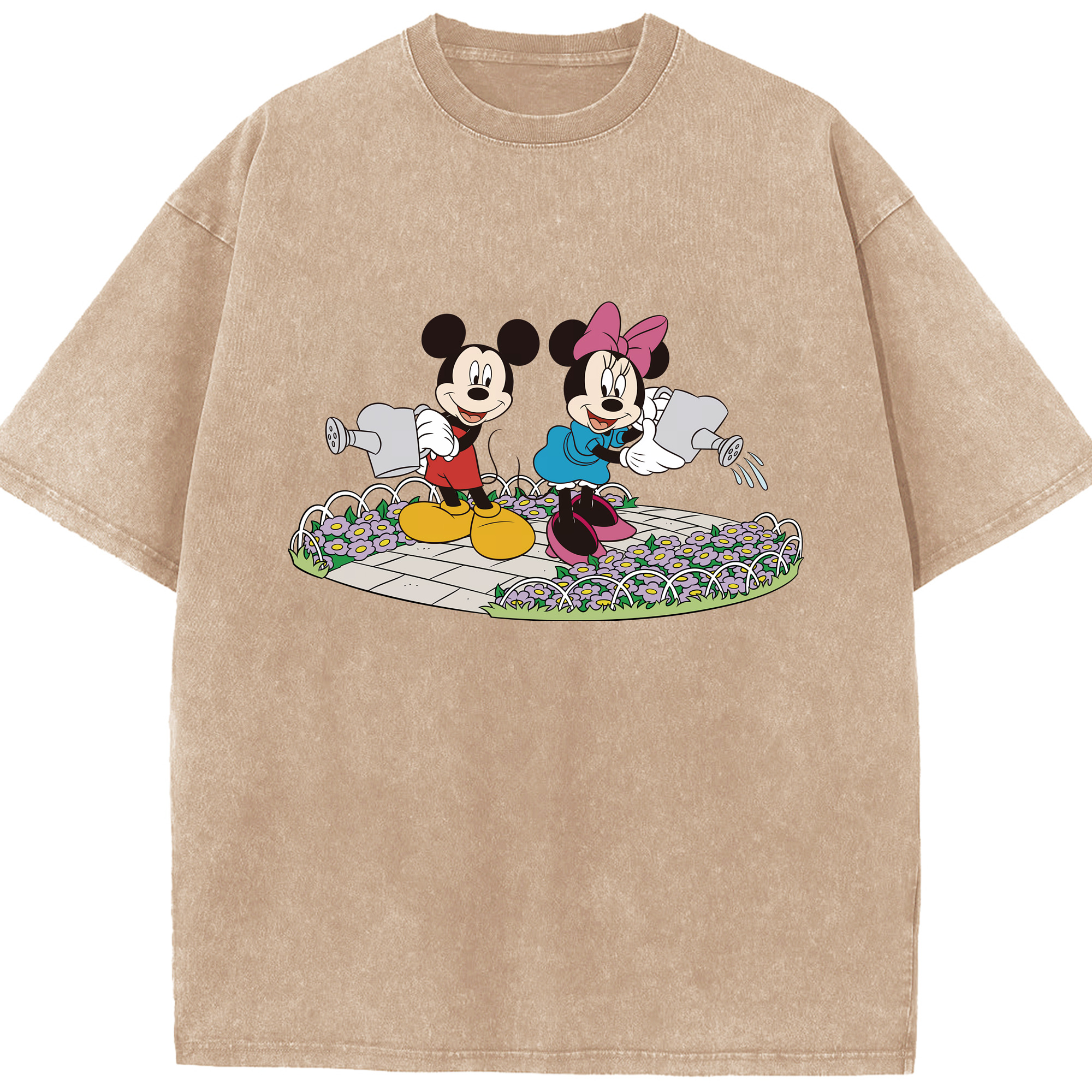 （画像用） ミッキーマウス Mickey Mouse 綿100% ヴィンテージ風 半袖Tシャツ（フロントプリント）