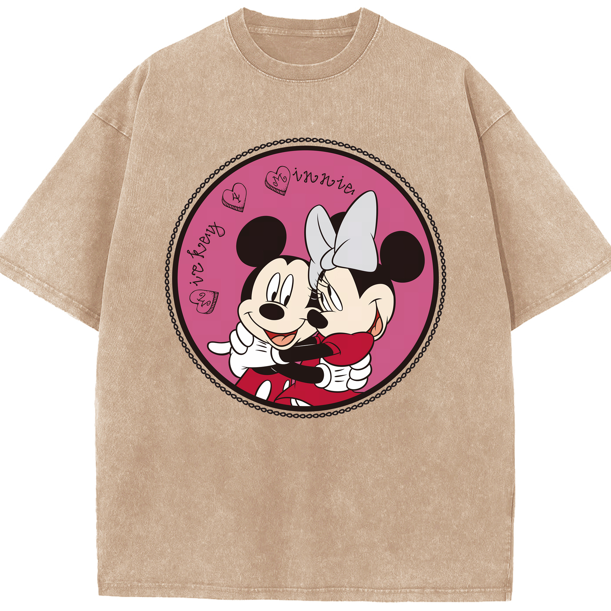 （画像用） ミッキーマウス Mickey Mouse 綿100% ヴィンテージ風 半袖Tシャツ（フロントプリント）