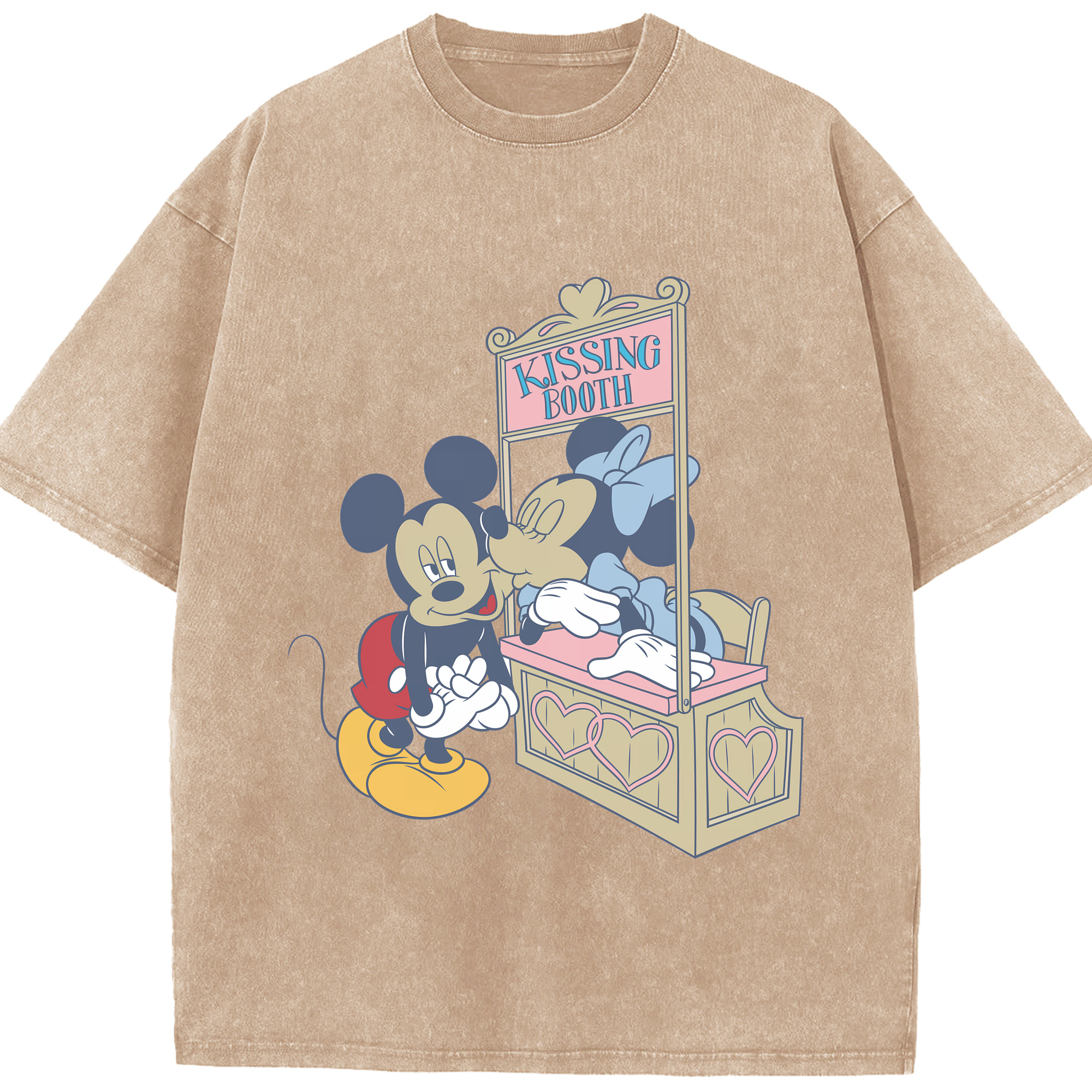 （画像用） ミッキーマウス Mickey Mouse 綿100% ヴィンテージ風 半袖Tシャツ（フロントプリント）