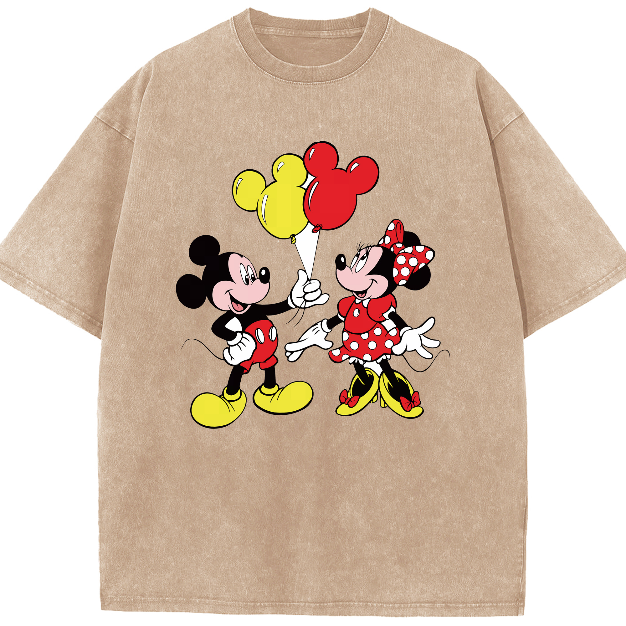 （画像用） ミッキーマウス Mickey Mouse 綿100% ヴィンテージ風 半袖Tシャツ（フロントプリント）