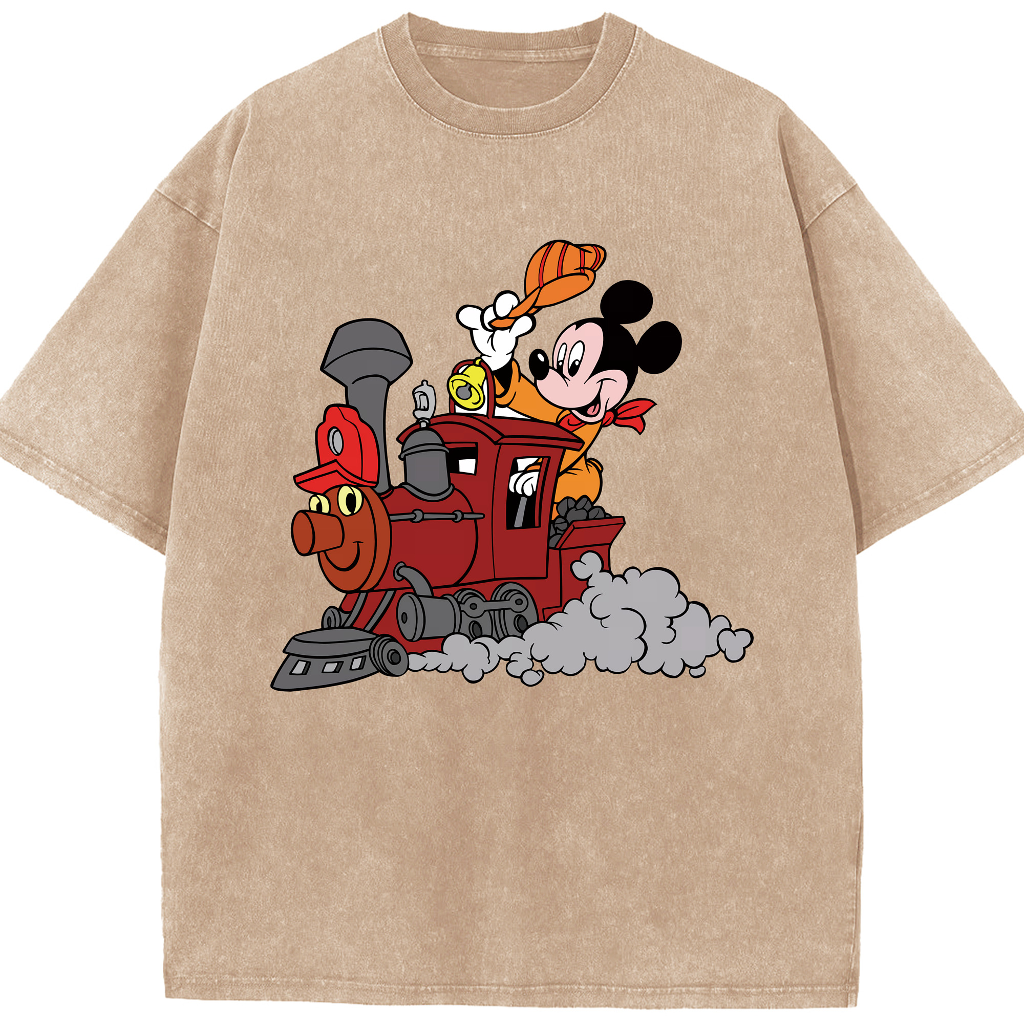 （画像用） ミッキーマウス Mickey Mouse 綿100% ヴィンテージ風 半袖Tシャツ（フロントプリント）