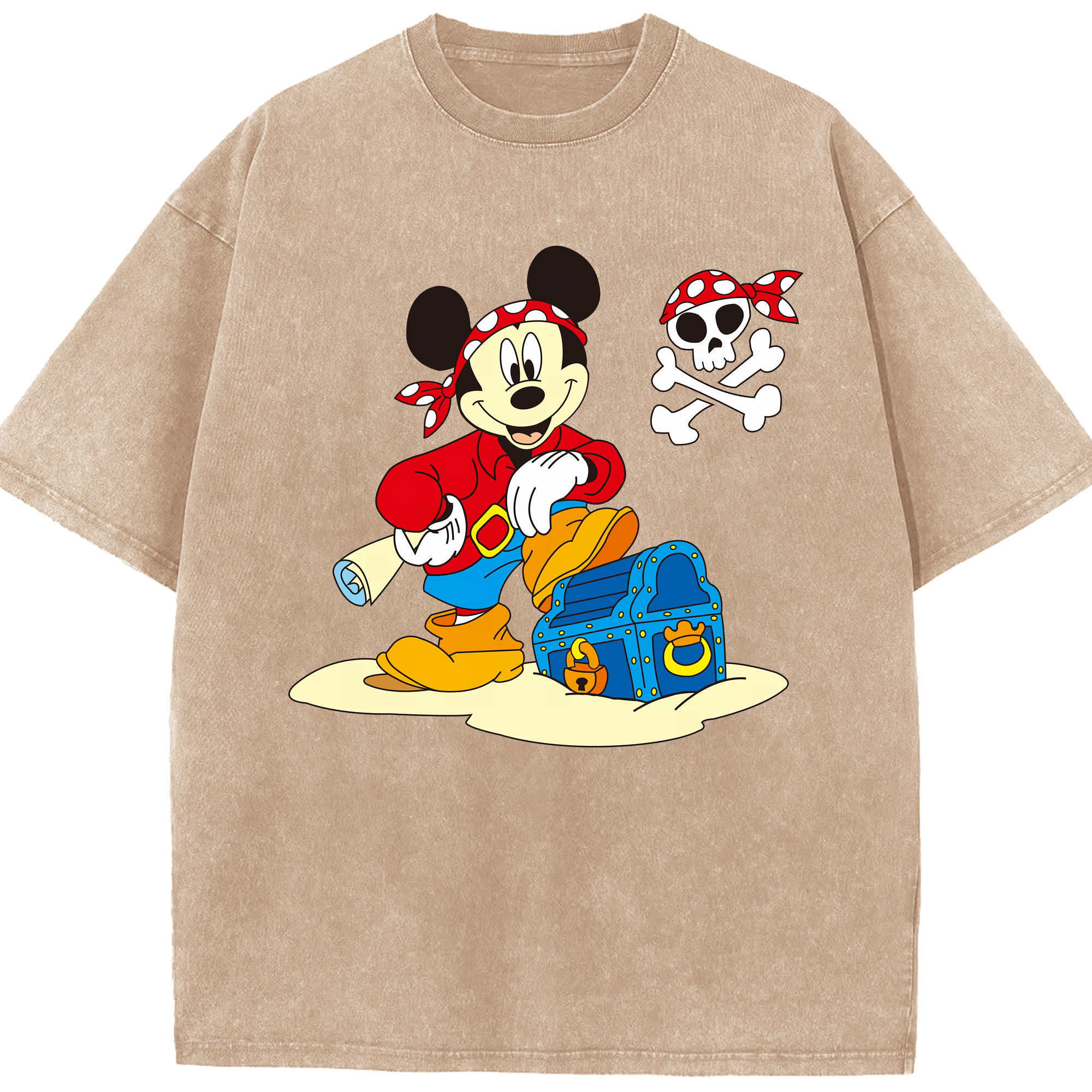 （画像用） ミッキーマウス Mickey Mouse 綿100% ヴィンテージ風 半袖Tシャツ（フロントプリント）