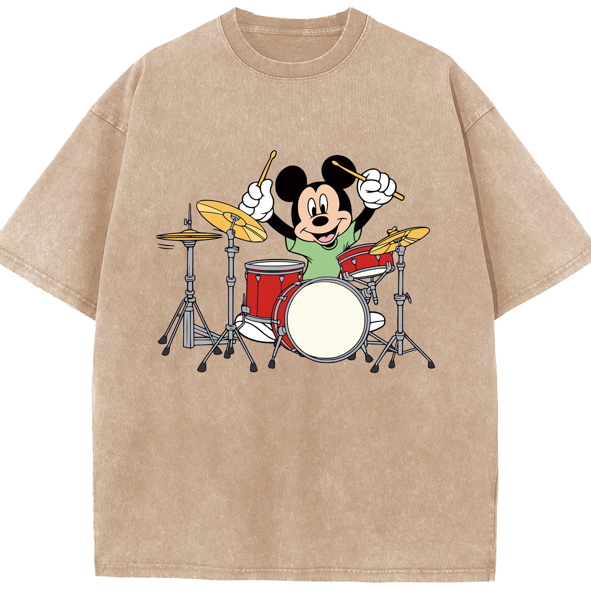 （画像用） ミッキーマウス Mickey Mouse 綿100% ヴィンテージ風 半袖Tシャツ（フロントプリント）