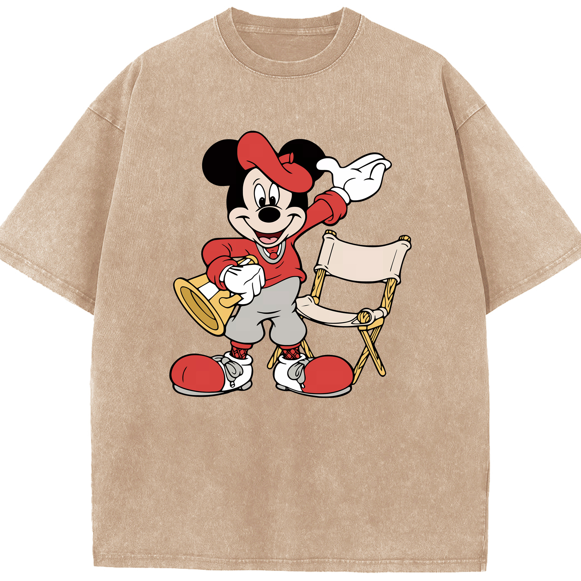 ミッキーマウス Mickey Mouse 綿100% ヴィンテージ風 半袖Tシャツ（フロントプリント）