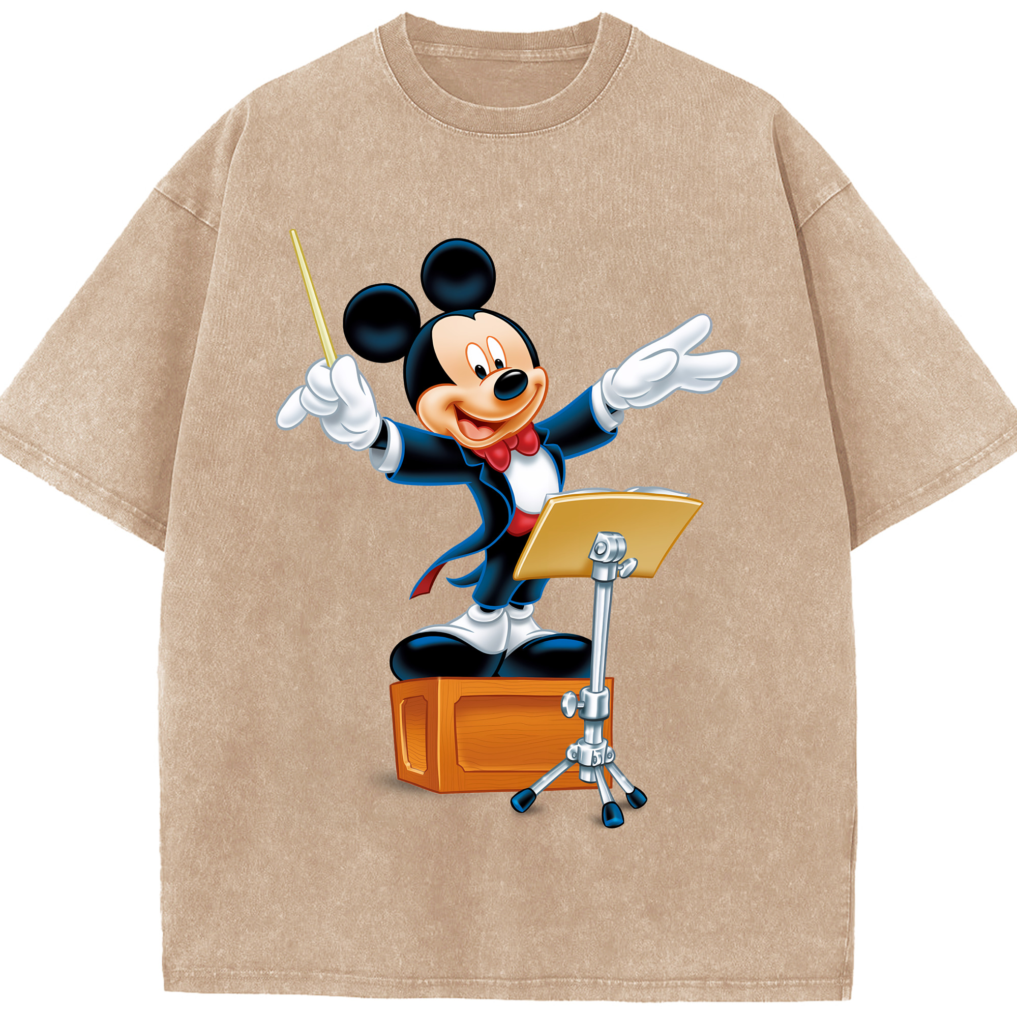 （画像用） ミッキーマウス Mickey Mouse 綿100% ヴィンテージ風 半袖Tシャツ（フロントプリント）