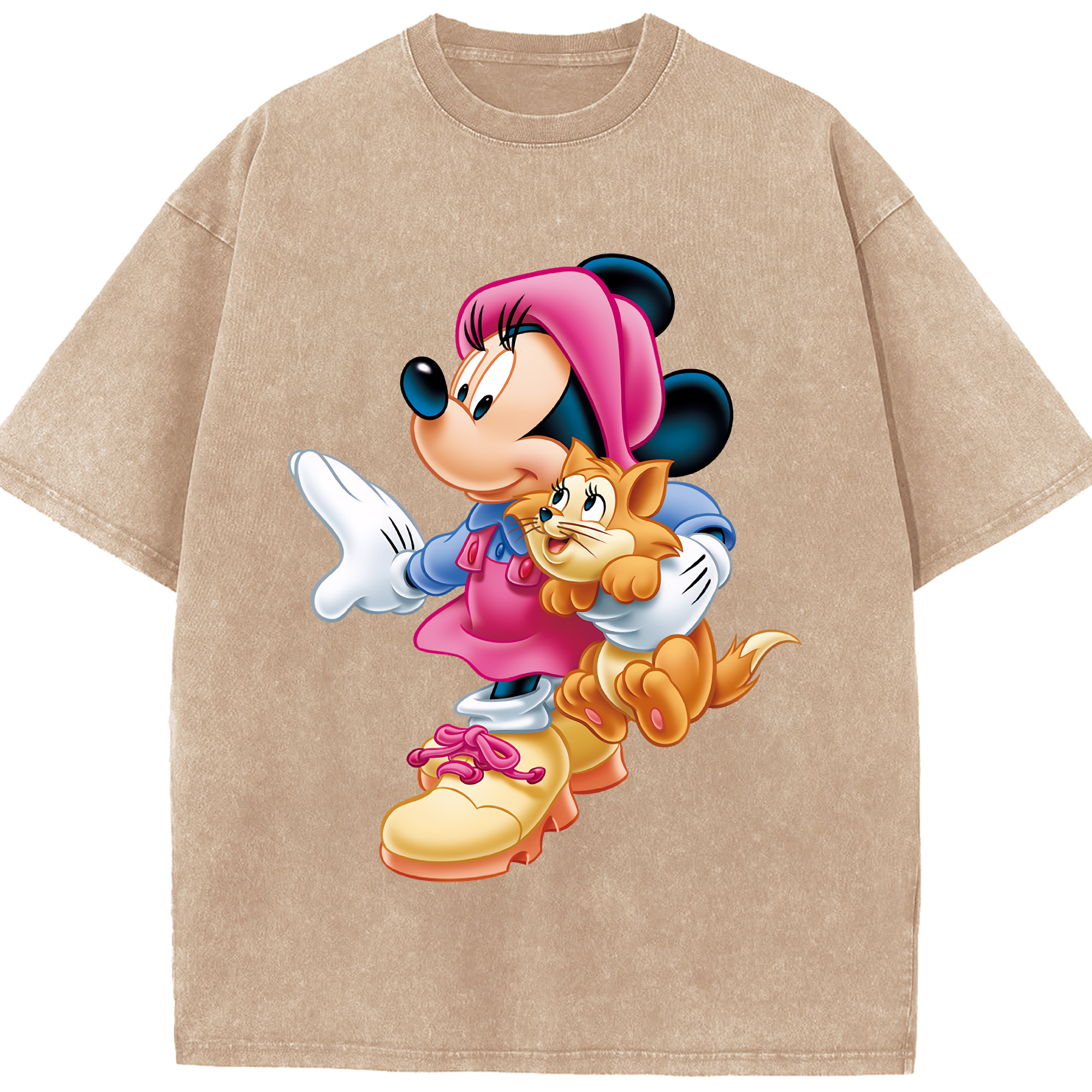 （画像用） ミッキーマウス Mickey Mouse 綿100% ヴィンテージ風 半袖Tシャツ（フロントプリント）