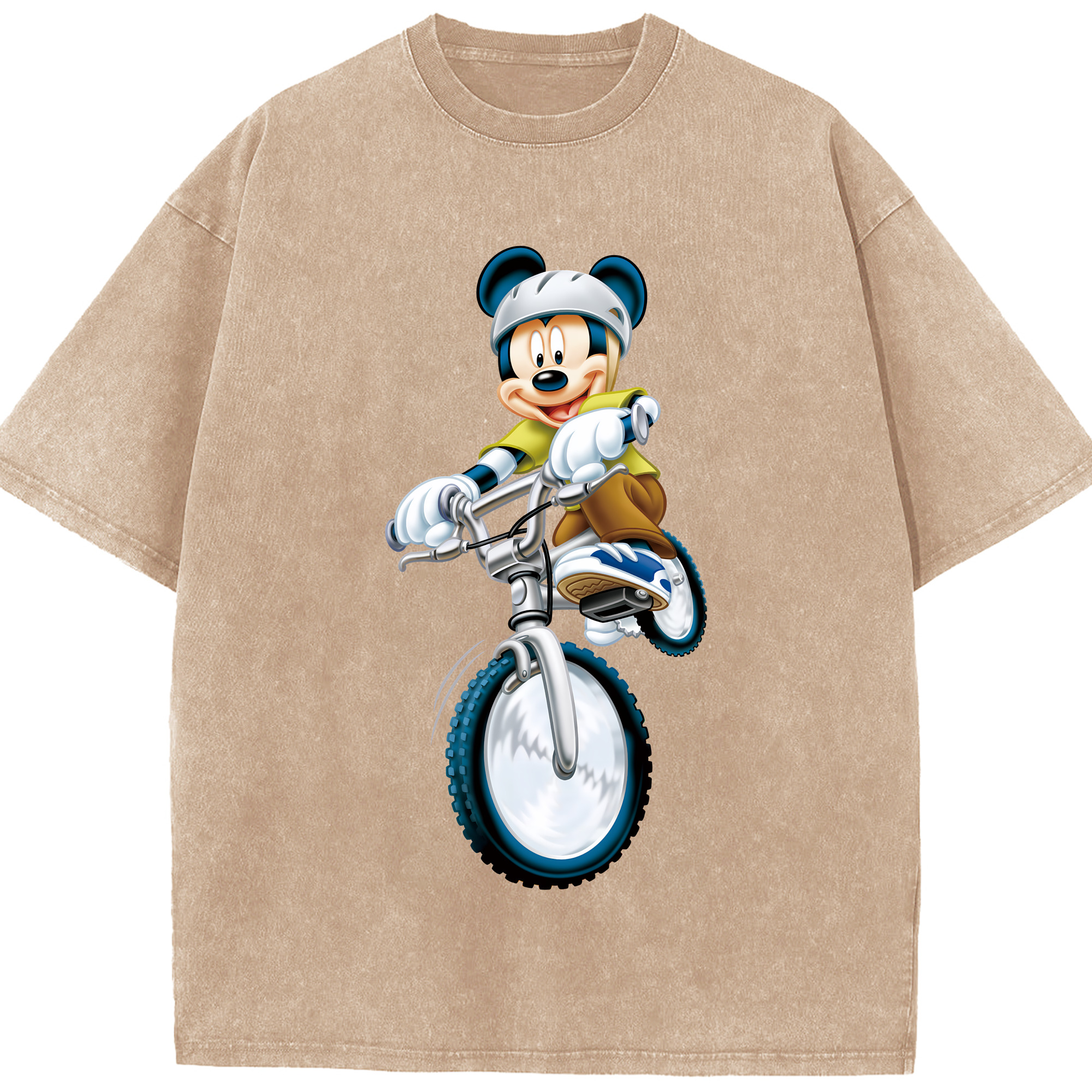 （画像用） ミッキーマウス Mickey Mouse 綿100% ヴィンテージ風 半袖Tシャツ（フロントプリント）