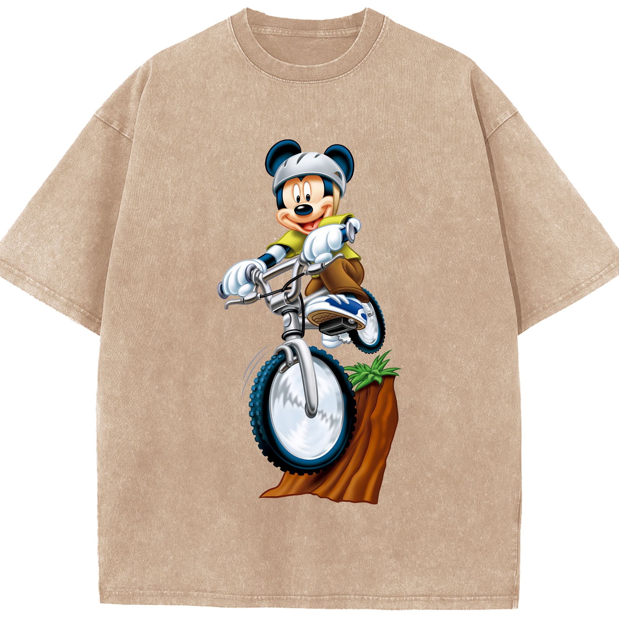 （画像用） ミッキーマウス Mickey Mouse 綿100% ヴィンテージ風 半袖Tシャツ（フロントプリント）