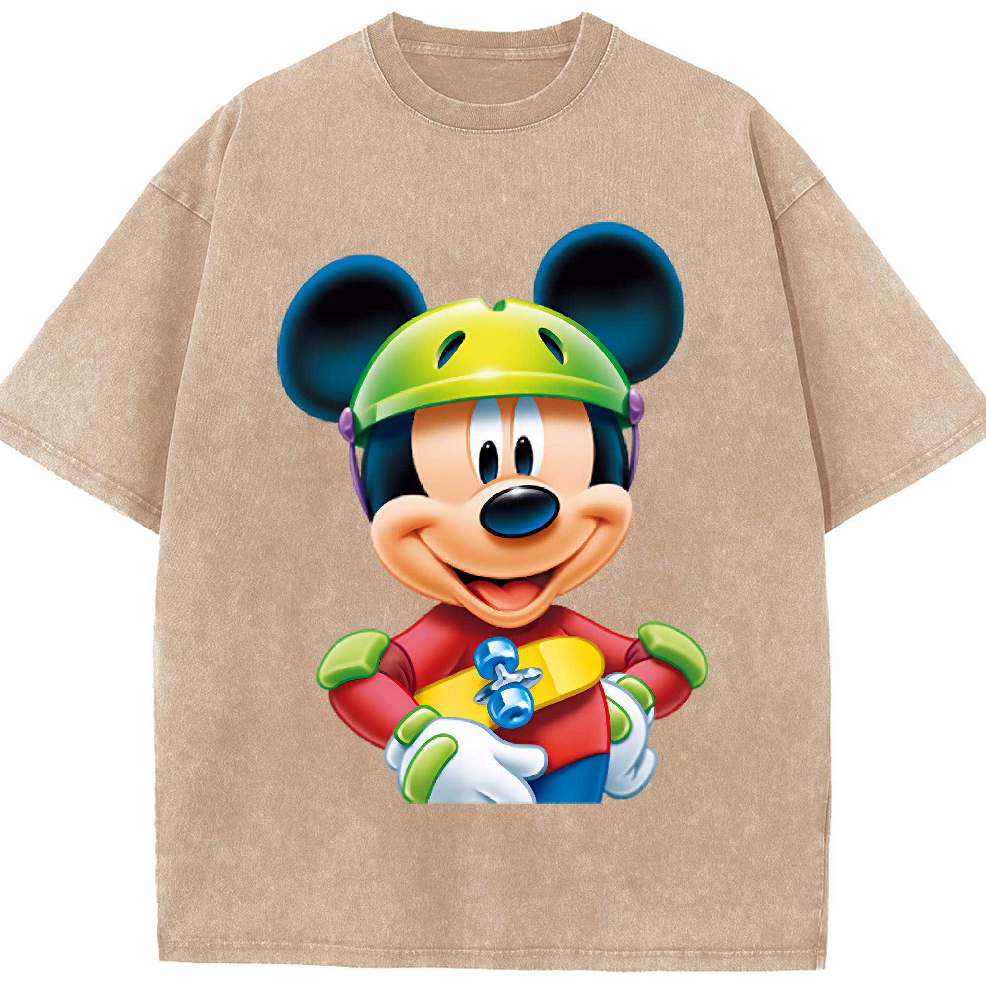 （画像用） ミッキーマウス Mickey Mouse 綿100% ヴィンテージ風 半袖Tシャツ（フロントプリント）
