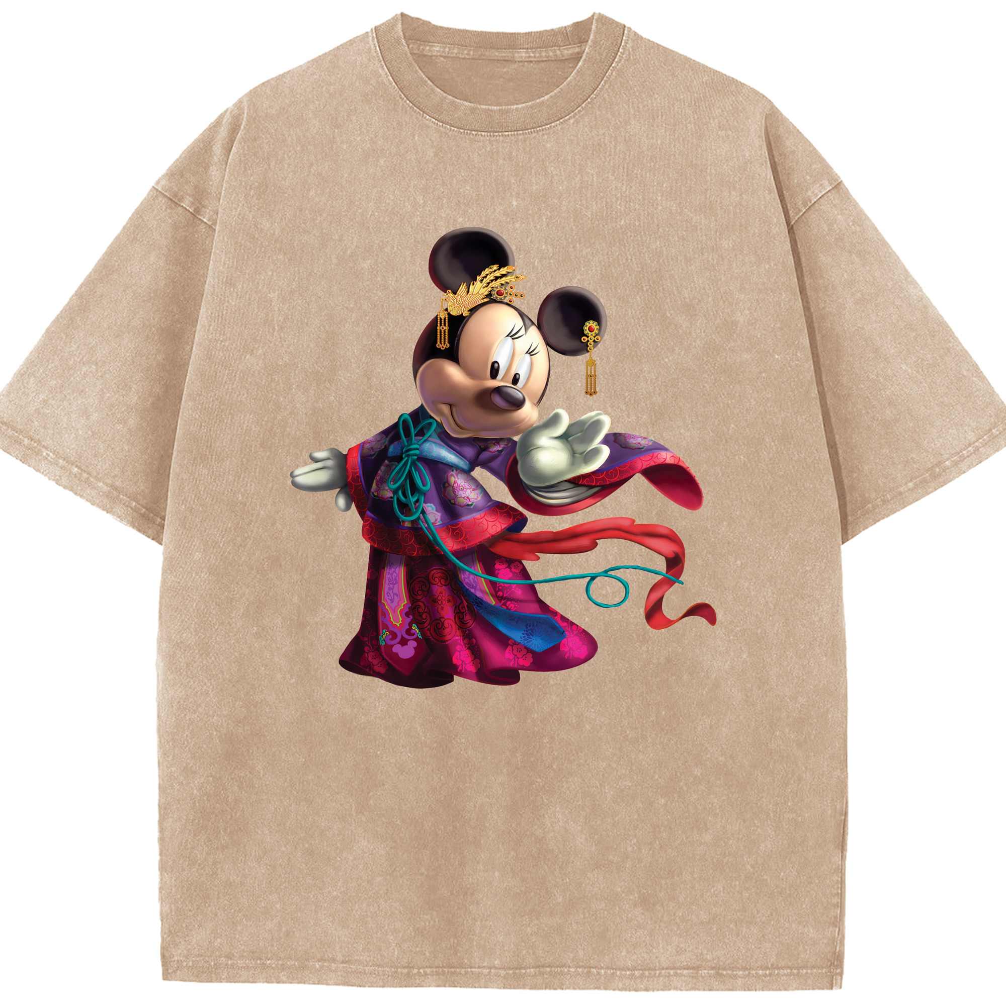 （画像用） ミッキーマウス Mickey Mouse 綿100% ヴィンテージ風 半袖Tシャツ（フロントプリント）