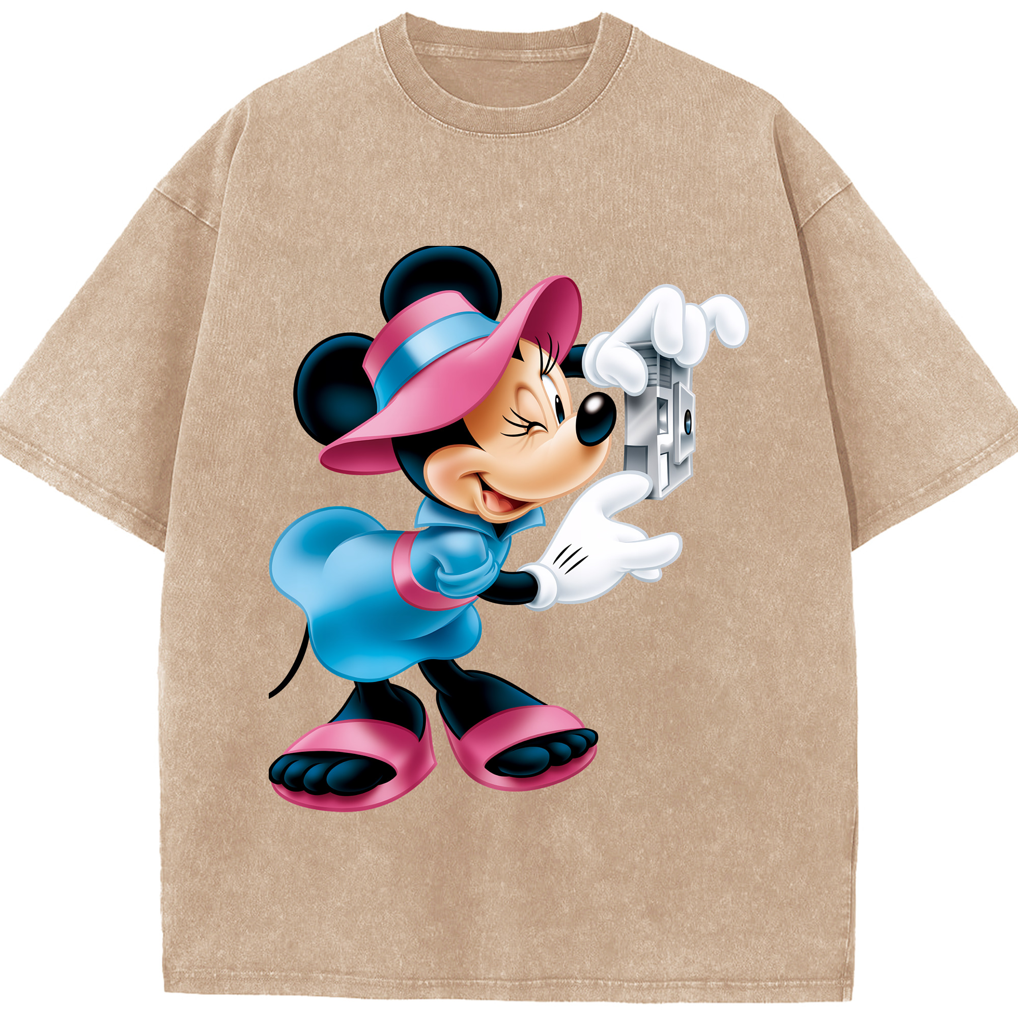 （画像用） ミッキーマウス Mickey Mouse 綿100% ヴィンテージ風 半袖Tシャツ（フロントプリント）