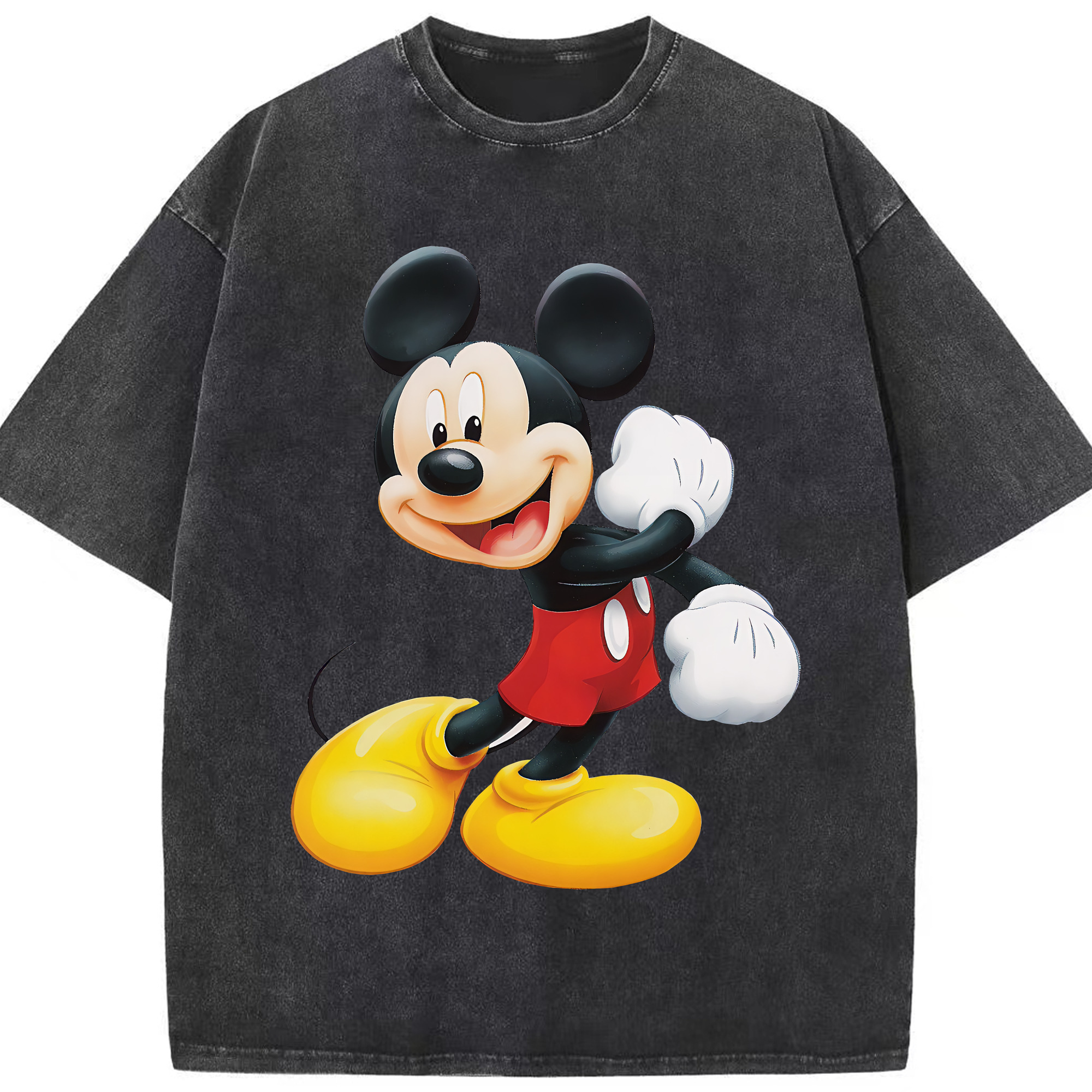 （画像用） ミッキーマウス Mickey Mouse 綿100% ヴィンテージ風 半袖Tシャツ（フロントプリント）