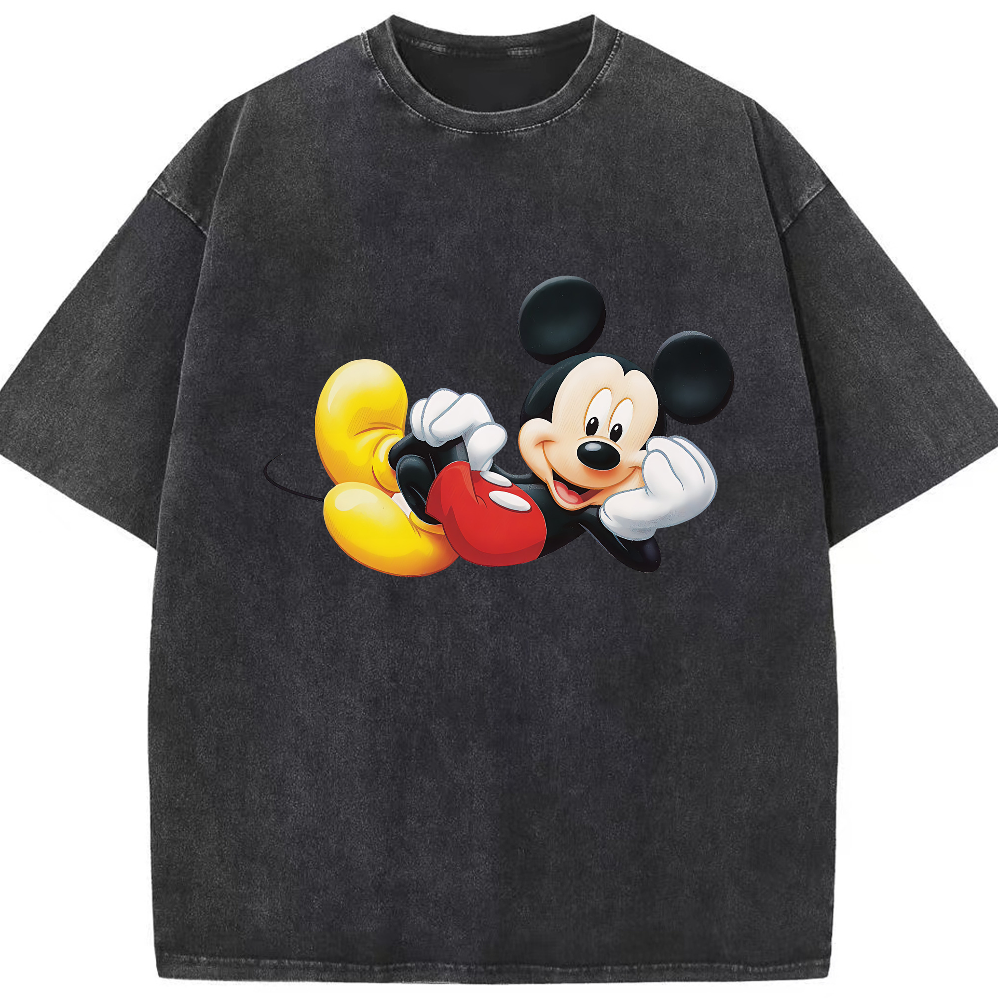 （画像用） ミッキーマウス Mickey Mouse 綿100% ヴィンテージ風 半袖Tシャツ（フロントプリント）