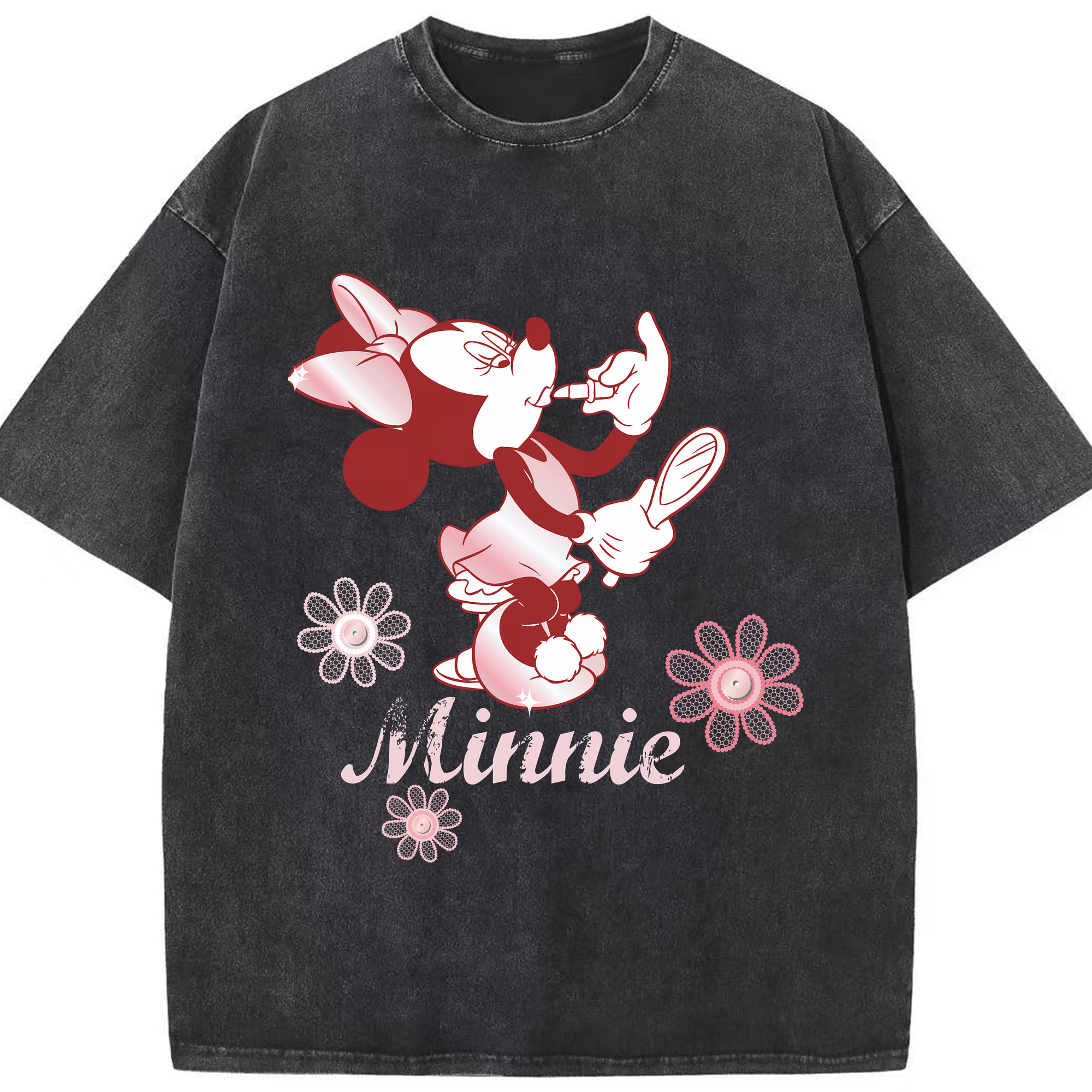 （画像用） ミッキーマウス Mickey Mouse 綿100% ヴィンテージ風 半袖Tシャツ（フロントプリント）