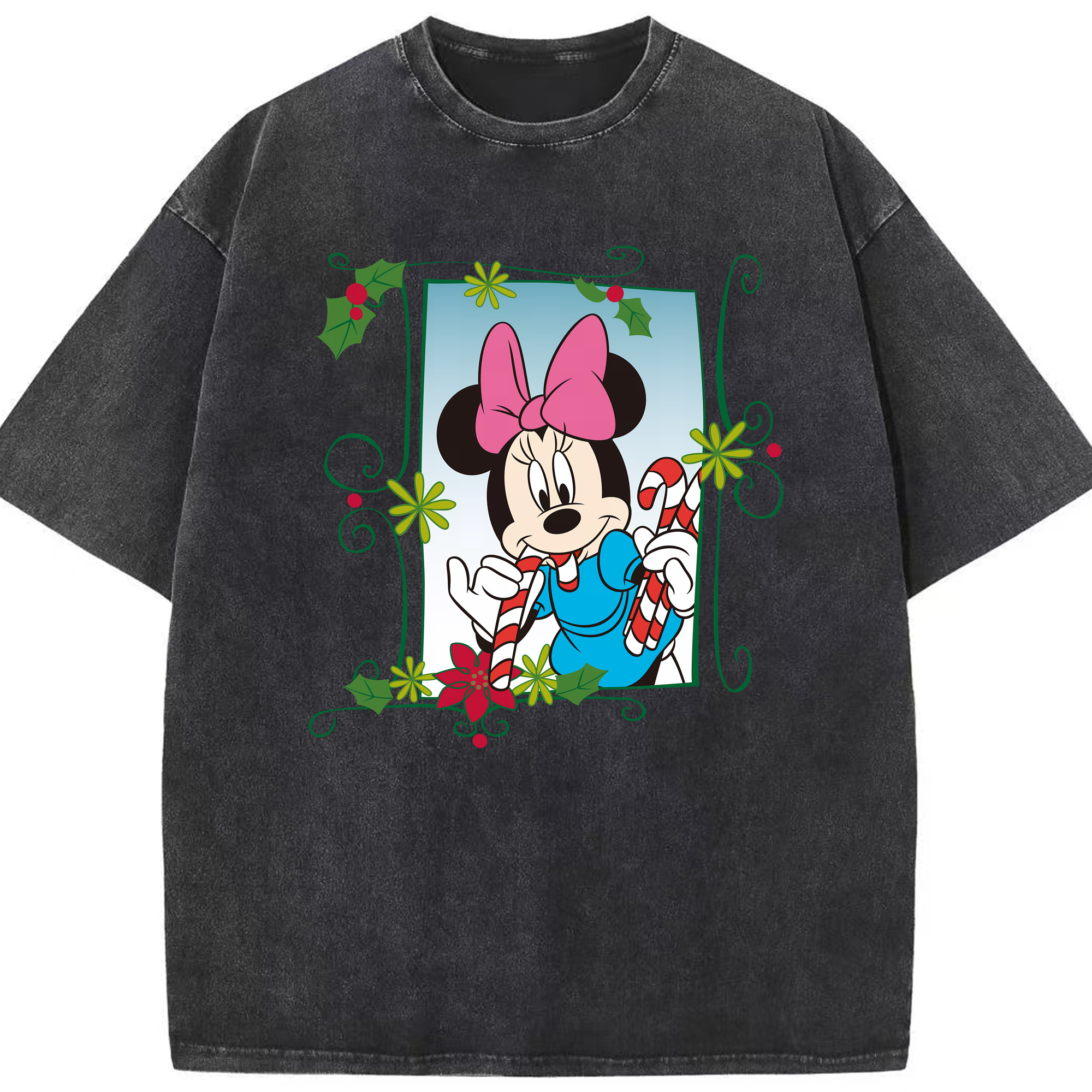 （画像用） ミッキーマウス Mickey Mouse 綿100% ヴィンテージ風 半袖Tシャツ（フロントプリント）