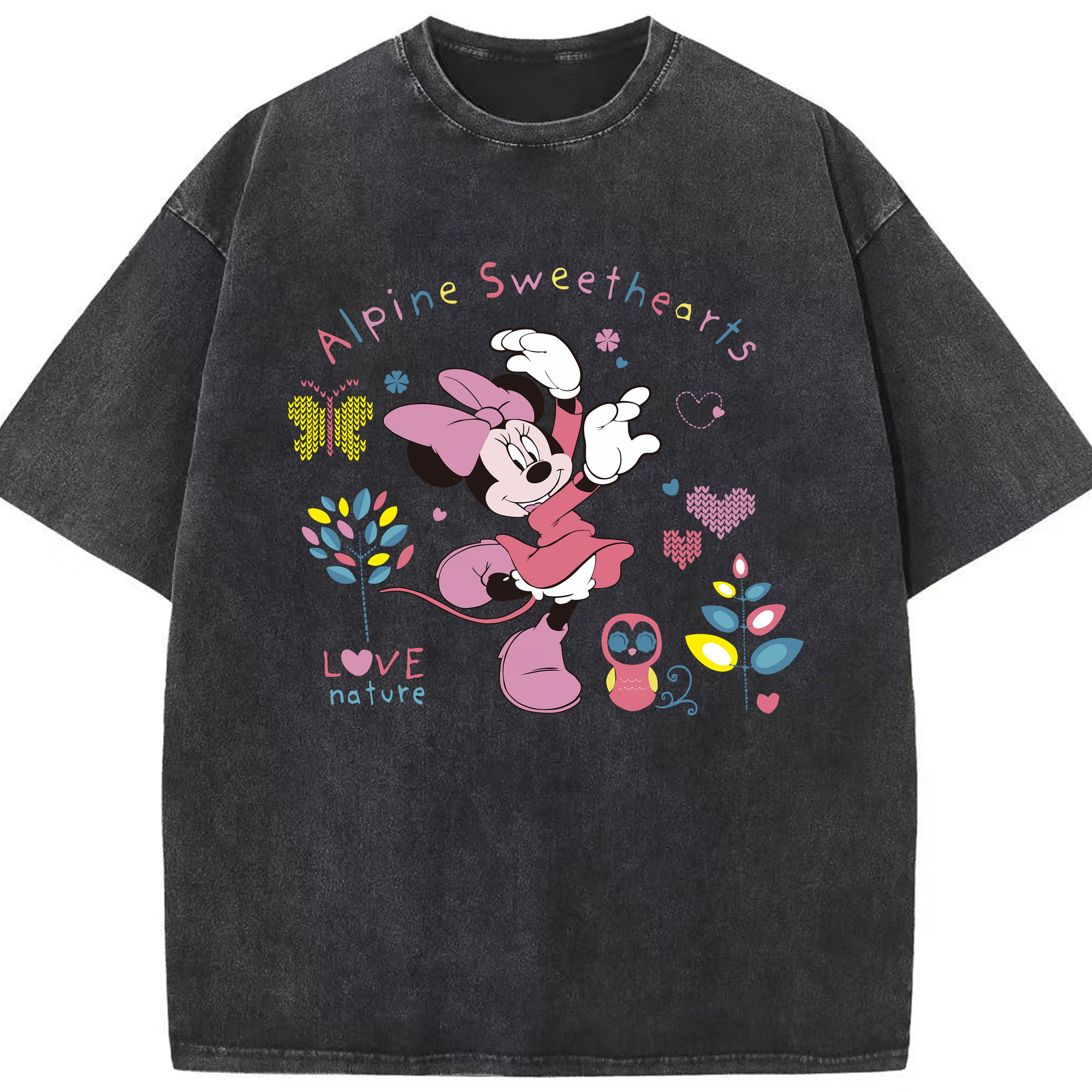 （画像用） ミッキーマウス Mickey Mouse 綿100% ヴィンテージ風 半袖Tシャツ（フロントプリント）