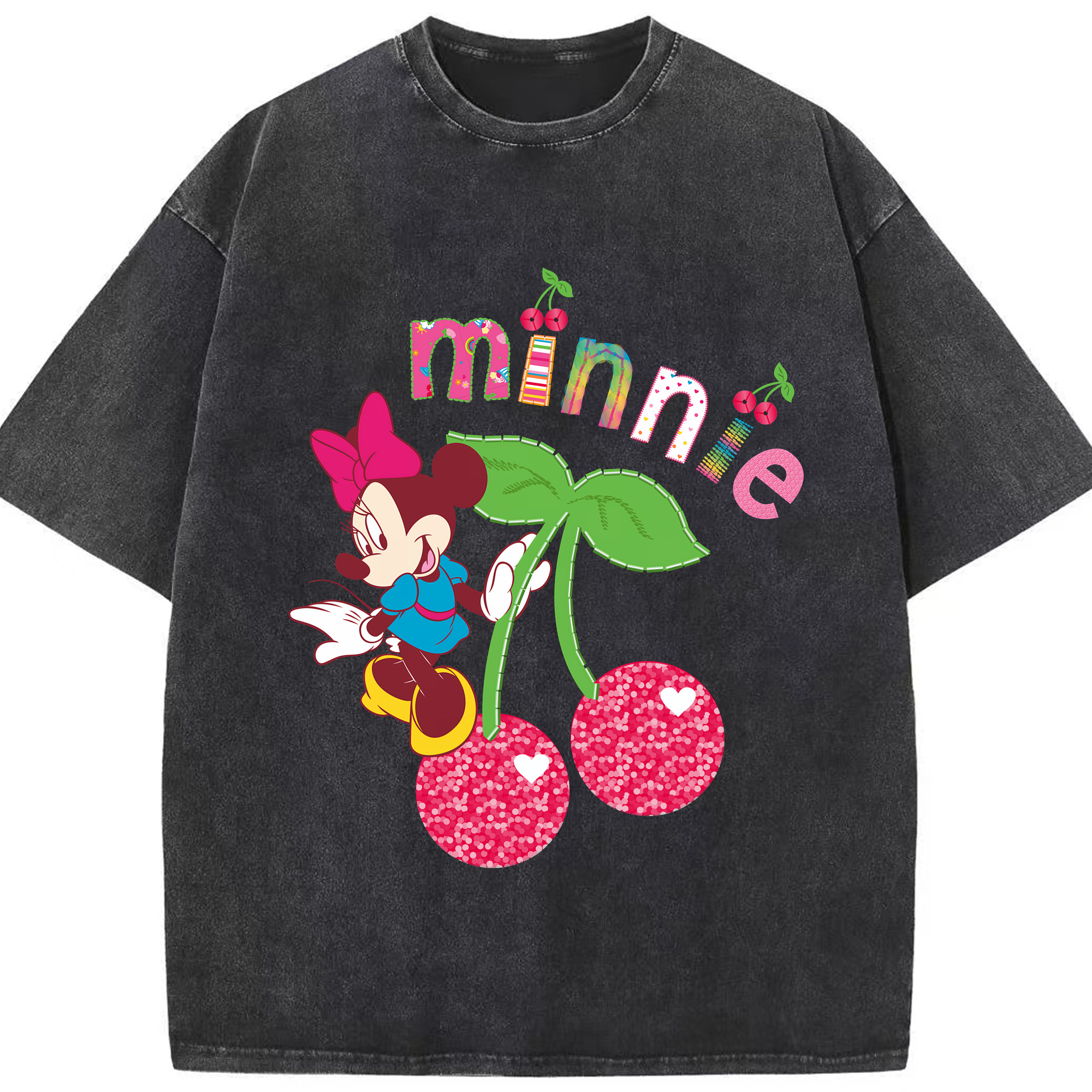 （画像用） ミッキーマウス Mickey Mouse 綿100% ヴィンテージ風 半袖Tシャツ（フロントプリント）