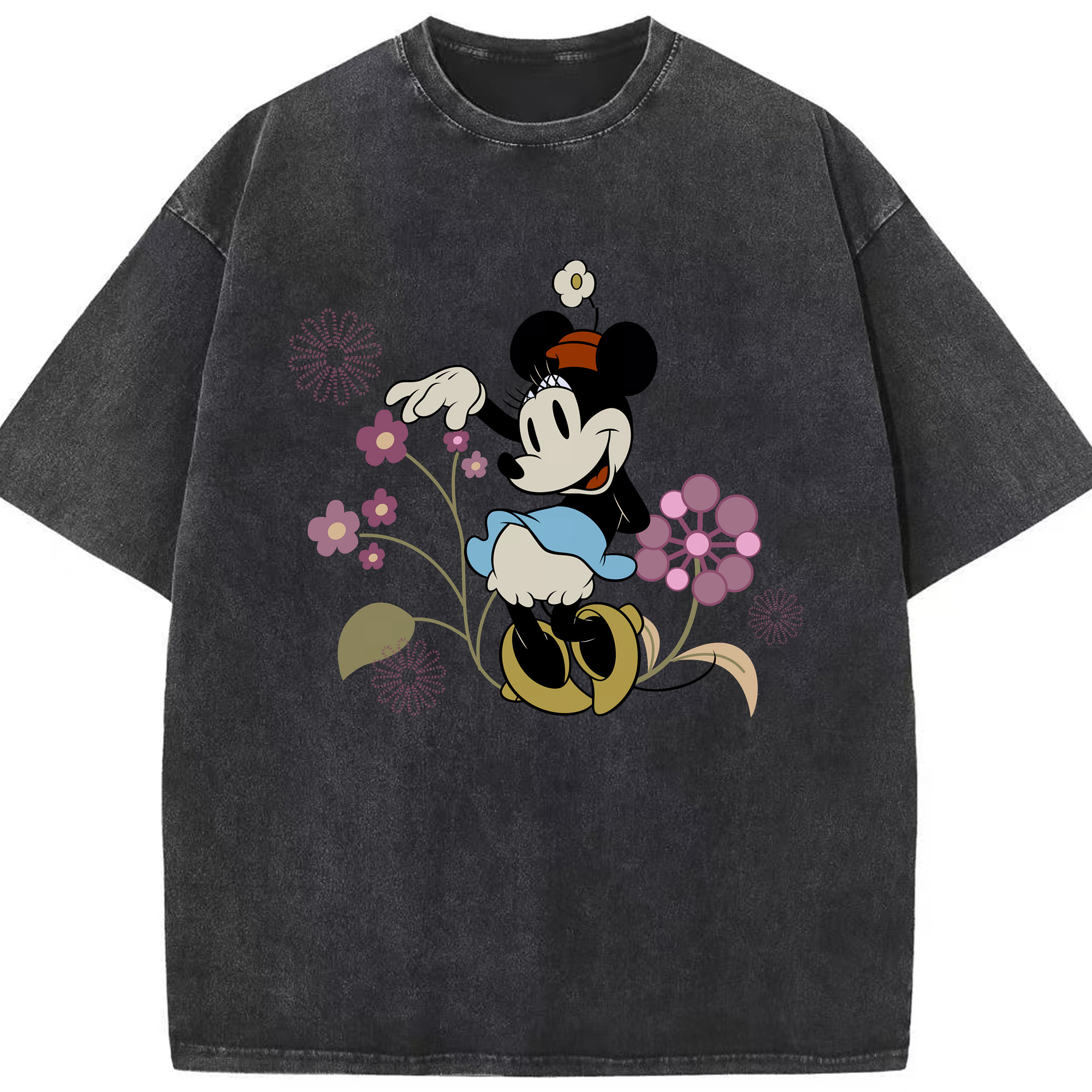 （画像用） ミッキーマウス Mickey Mouse 綿100% ヴィンテージ風 半袖Tシャツ（フロントプリント）