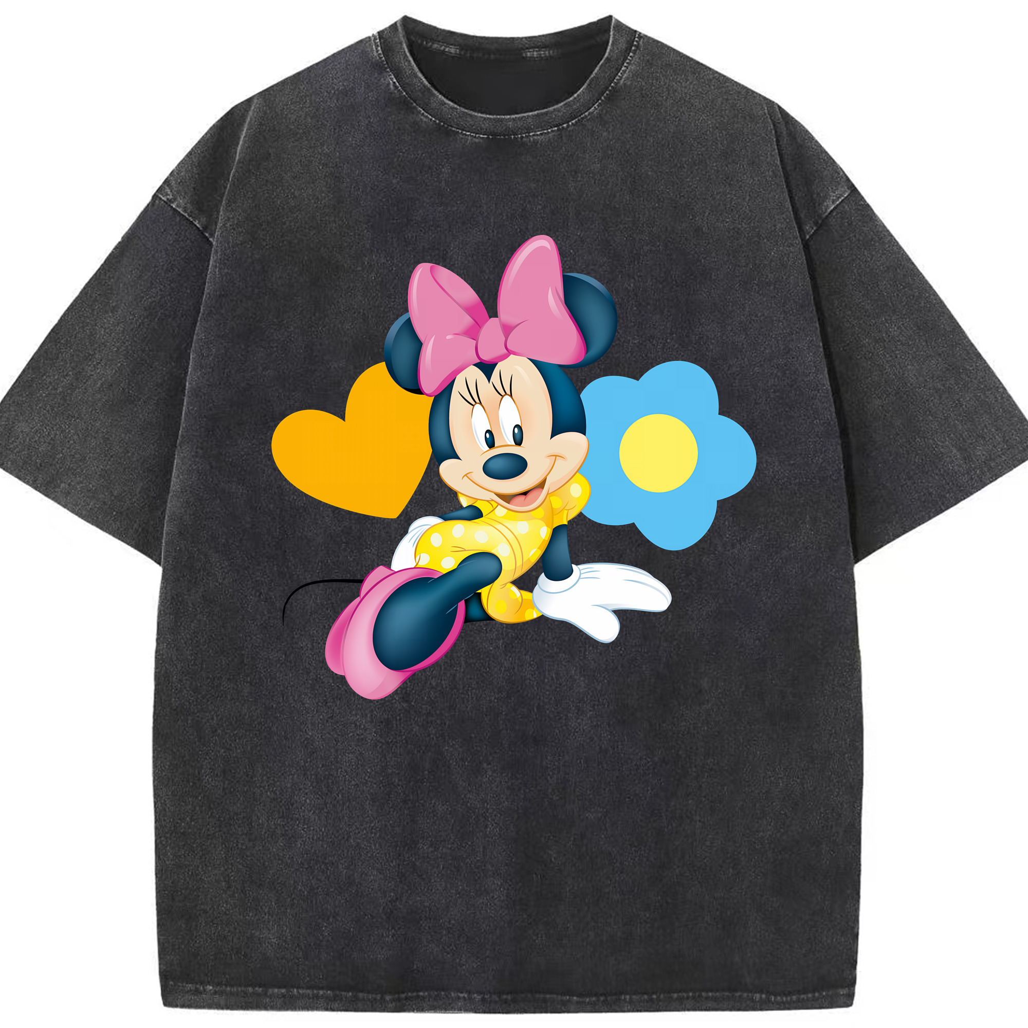 （画像用） ミッキーマウス Mickey Mouse 綿100% ヴィンテージ風 半袖Tシャツ（フロントプリント）