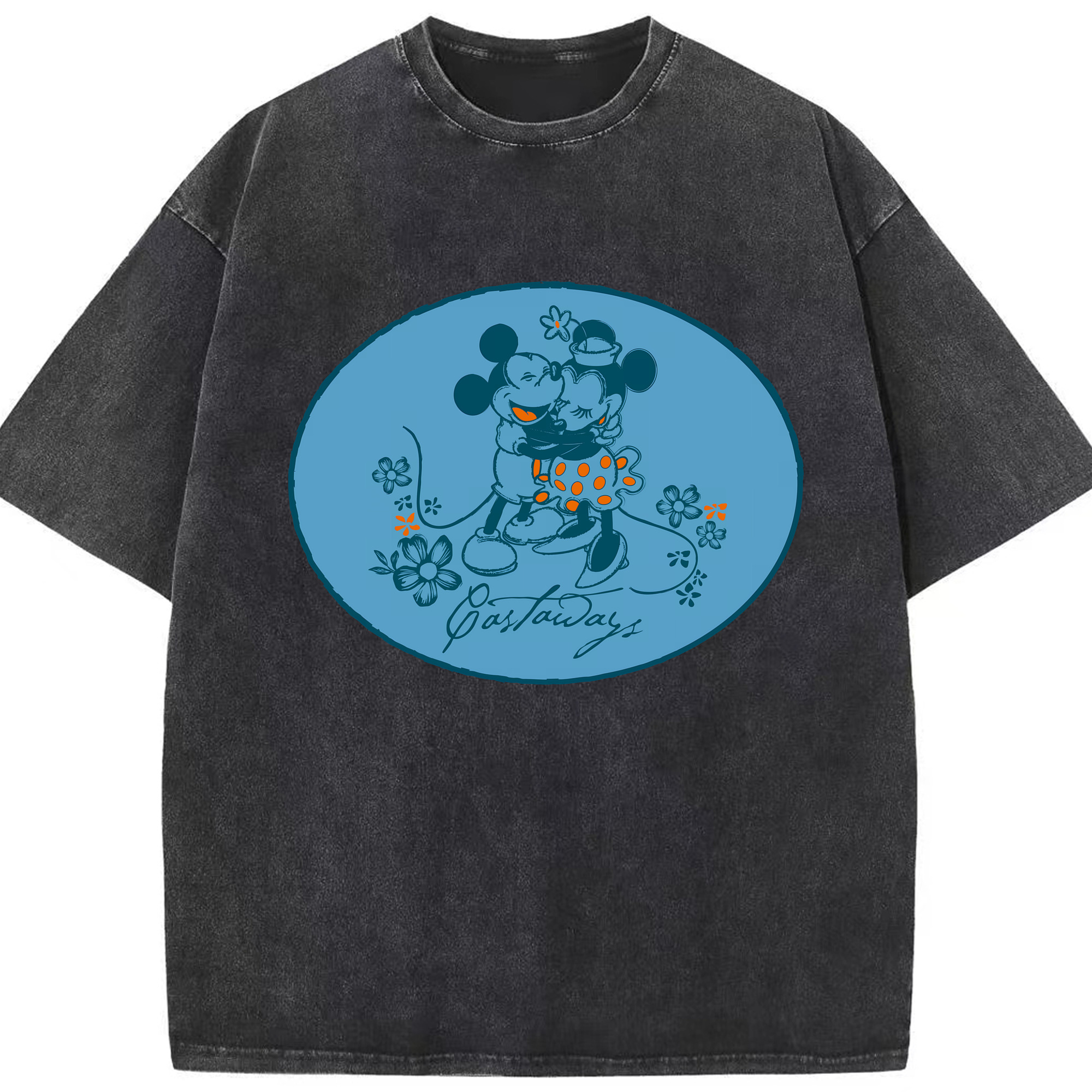 （画像用） ミッキーマウス Mickey Mouse 綿100% ヴィンテージ風 半袖Tシャツ（フロントプリント）