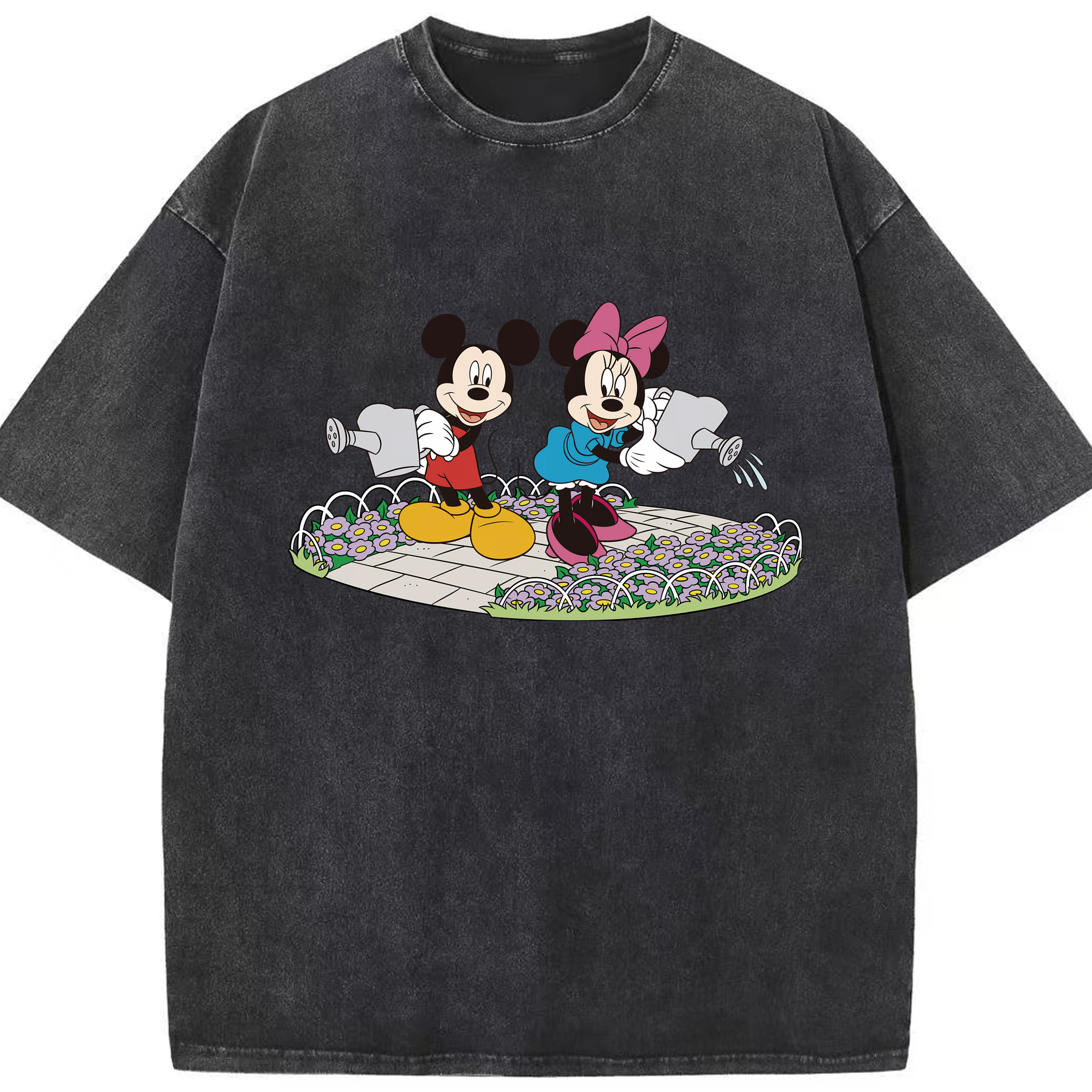 （画像用） ミッキーマウス Mickey Mouse 綿100% ヴィンテージ風 半袖Tシャツ（フロントプリント）