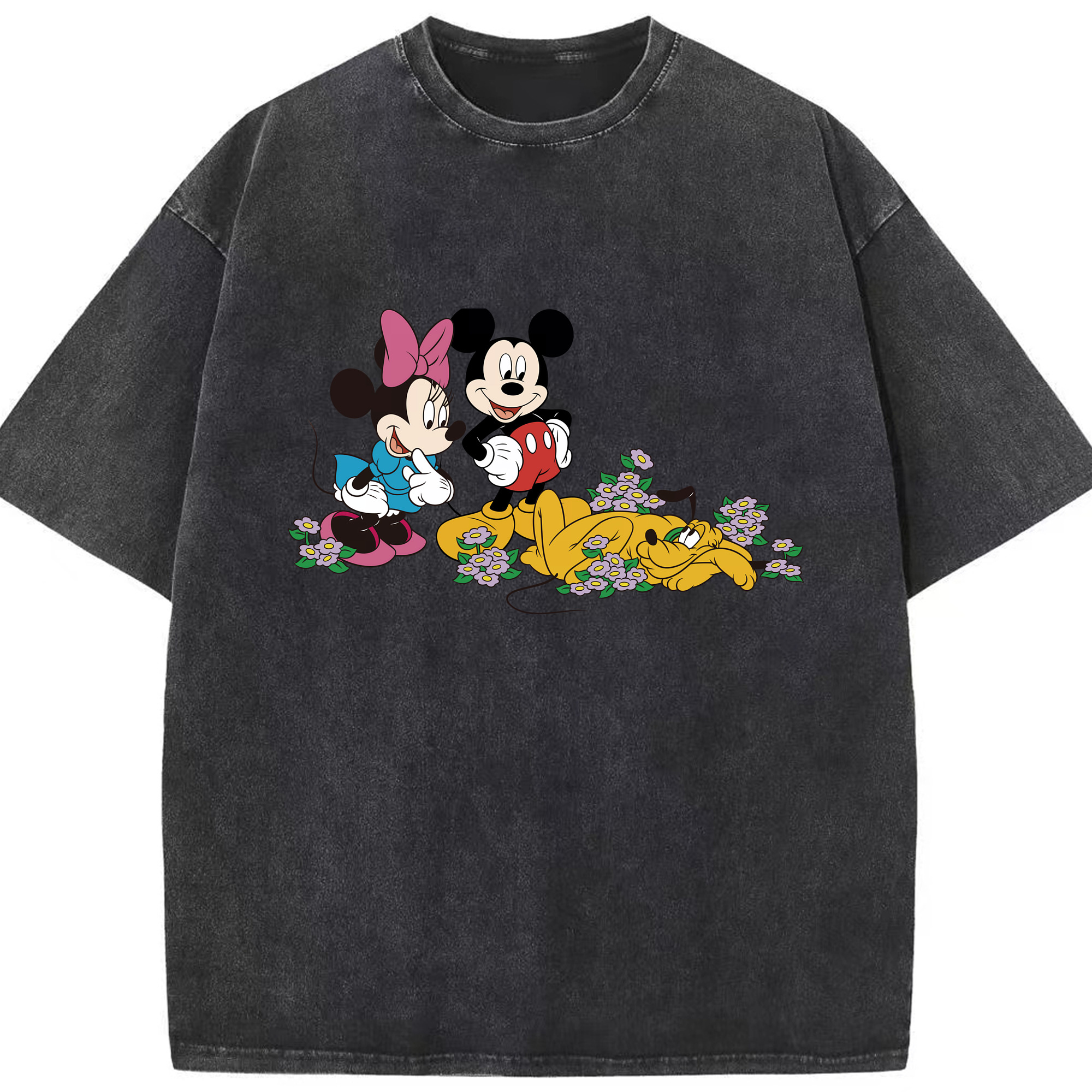 （画像用） ミッキーマウス Mickey Mouse 綿100% ヴィンテージ風 半袖Tシャツ（フロントプリント）