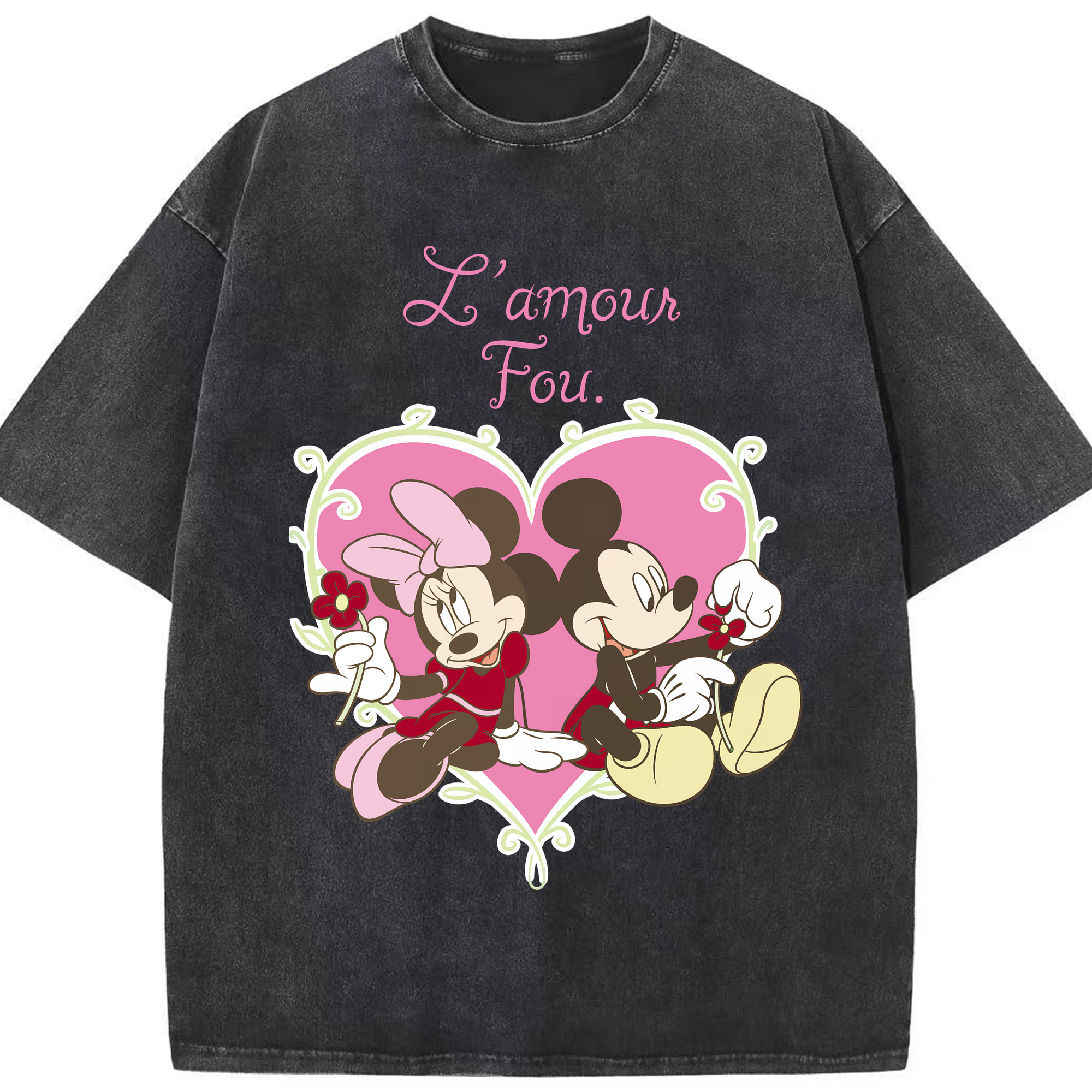 （画像用） ミッキーマウス Mickey Mouse 綿100% ヴィンテージ風 半袖Tシャツ（フロントプリント）
