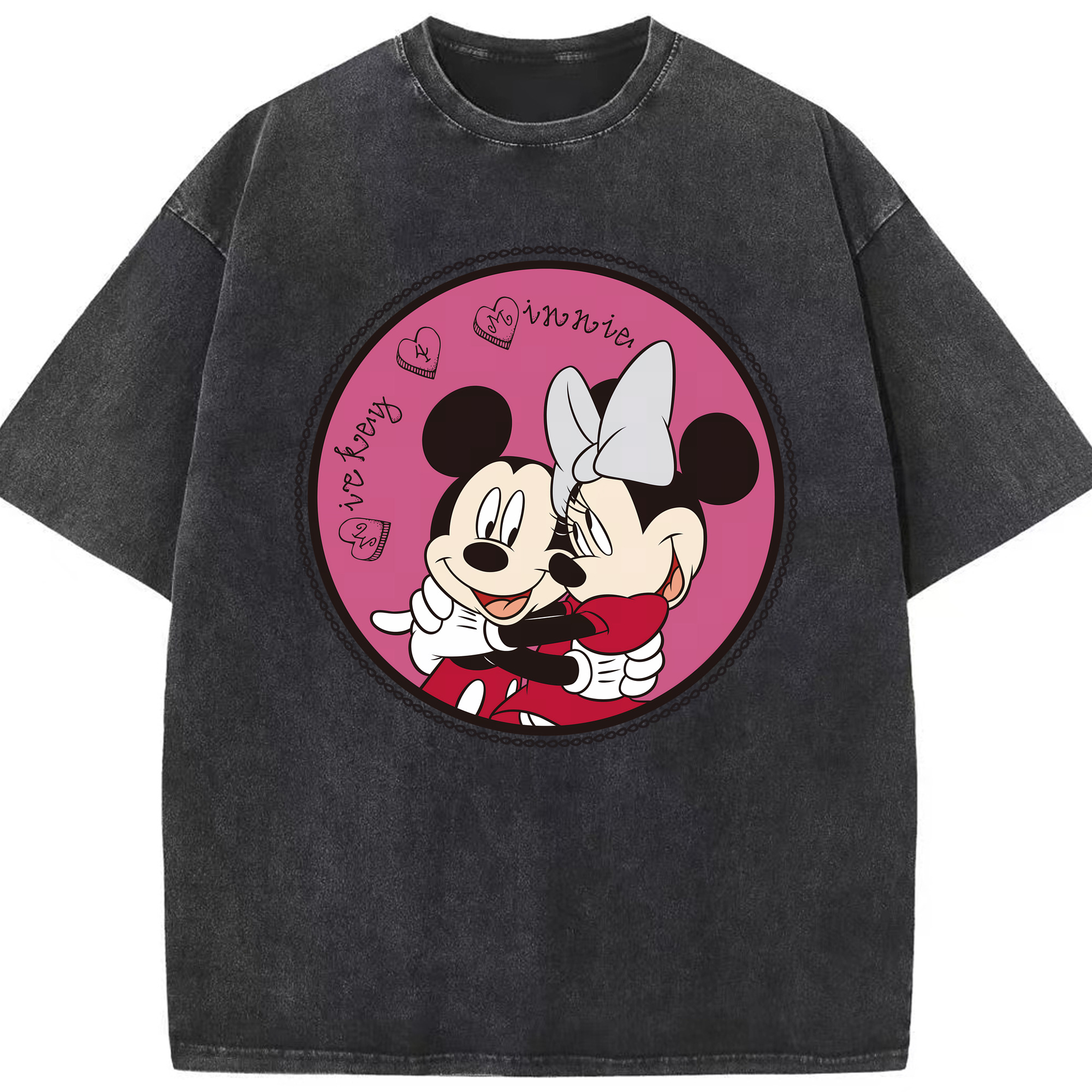 （画像用） ミッキーマウス Mickey Mouse 綿100% ヴィンテージ風 半袖Tシャツ（フロントプリント）
