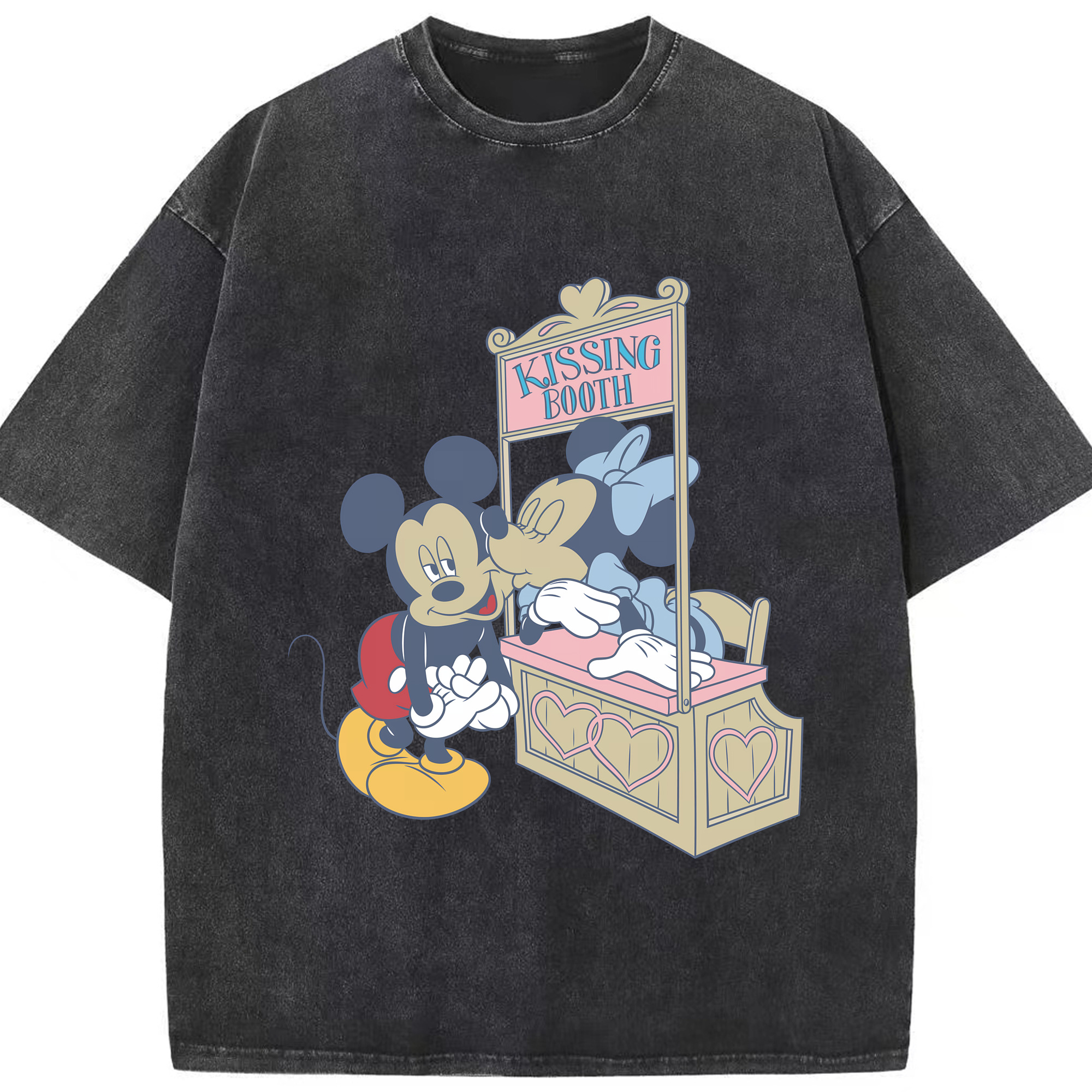 （画像用） ミッキーマウス Mickey Mouse 綿100% ヴィンテージ風 半袖Tシャツ（フロントプリント）