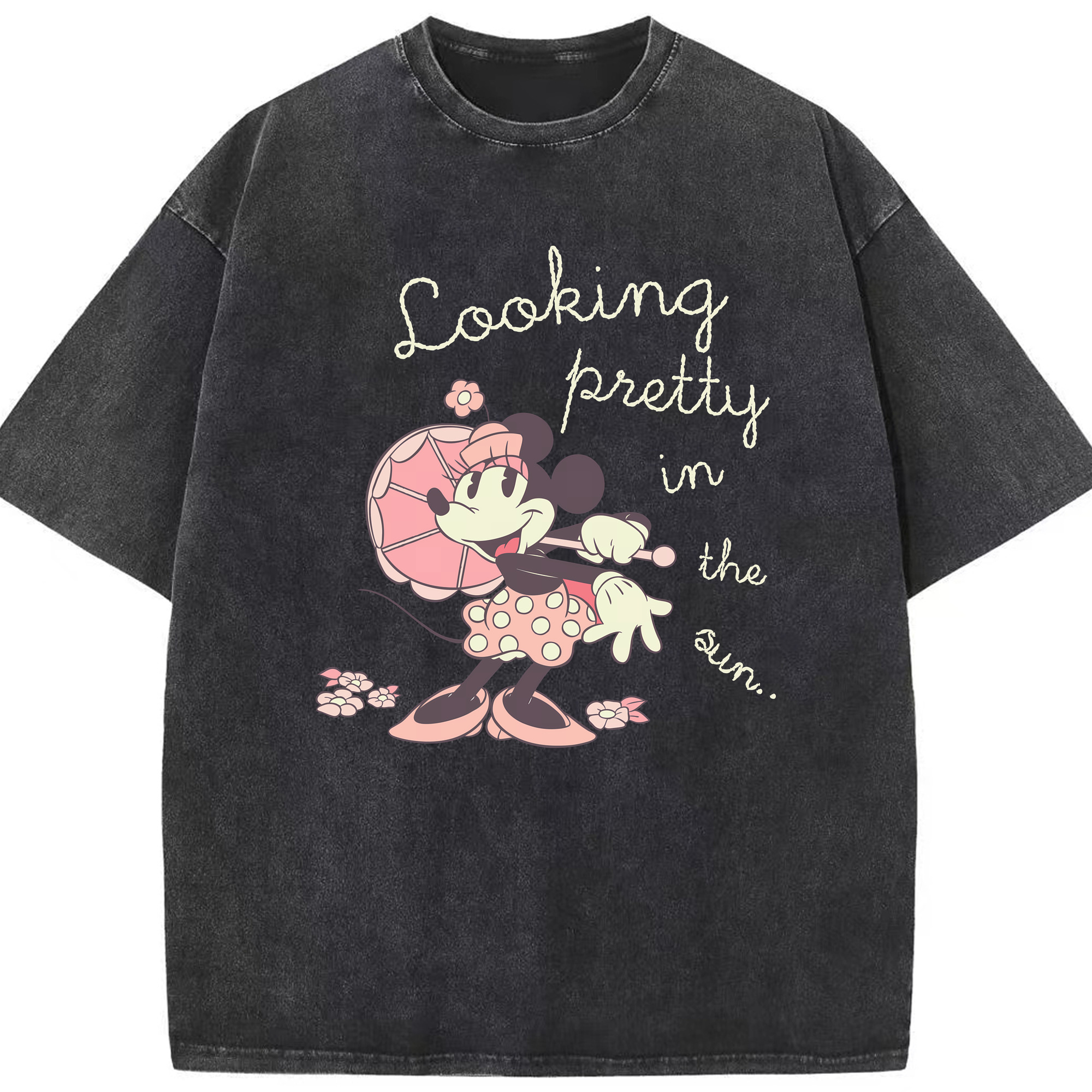 （画像用） ミッキーマウス Mickey Mouse 綿100% ヴィンテージ風 半袖Tシャツ（フロントプリント）