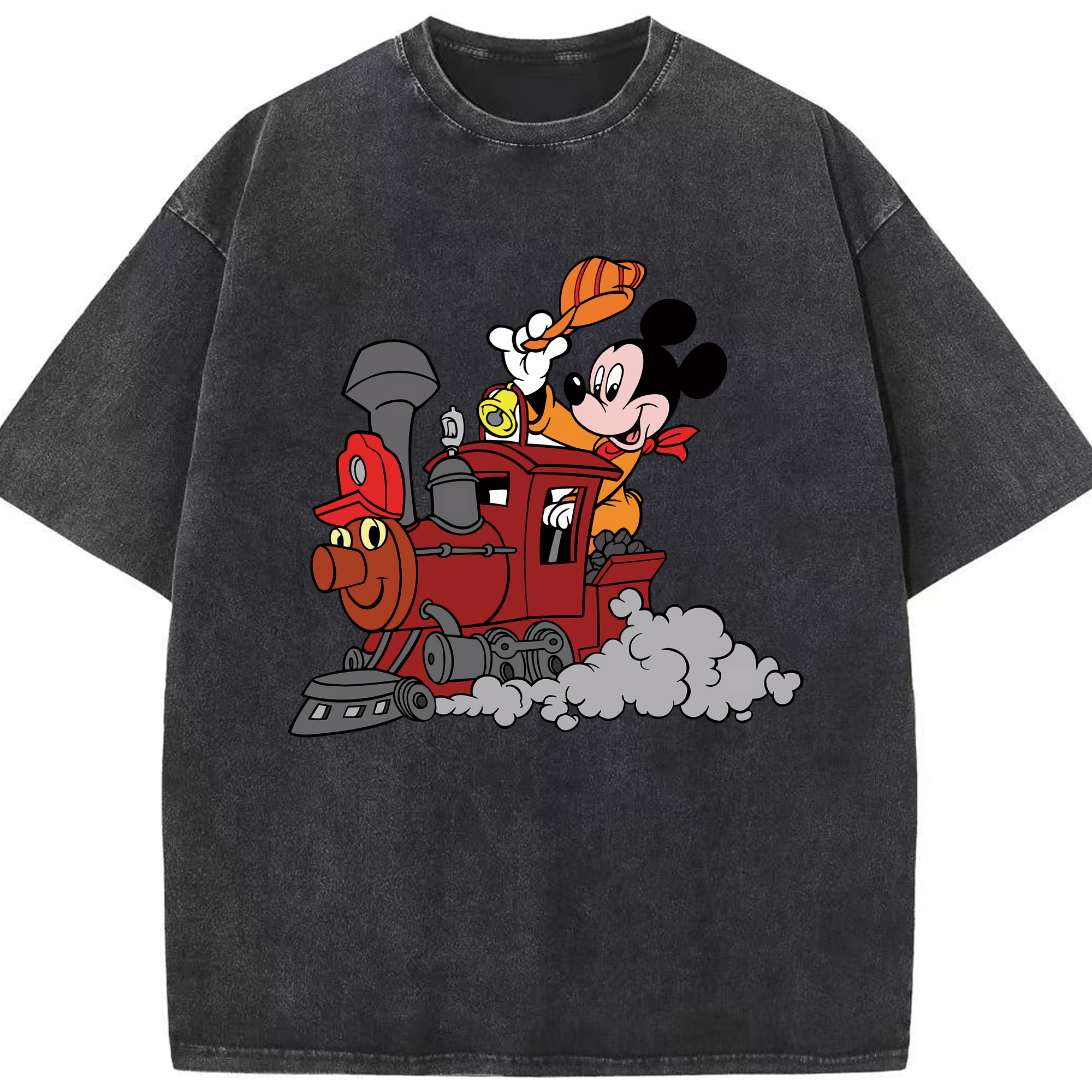 （画像用） ミッキーマウス Mickey Mouse 綿100% ヴィンテージ風 半袖Tシャツ（フロントプリント）