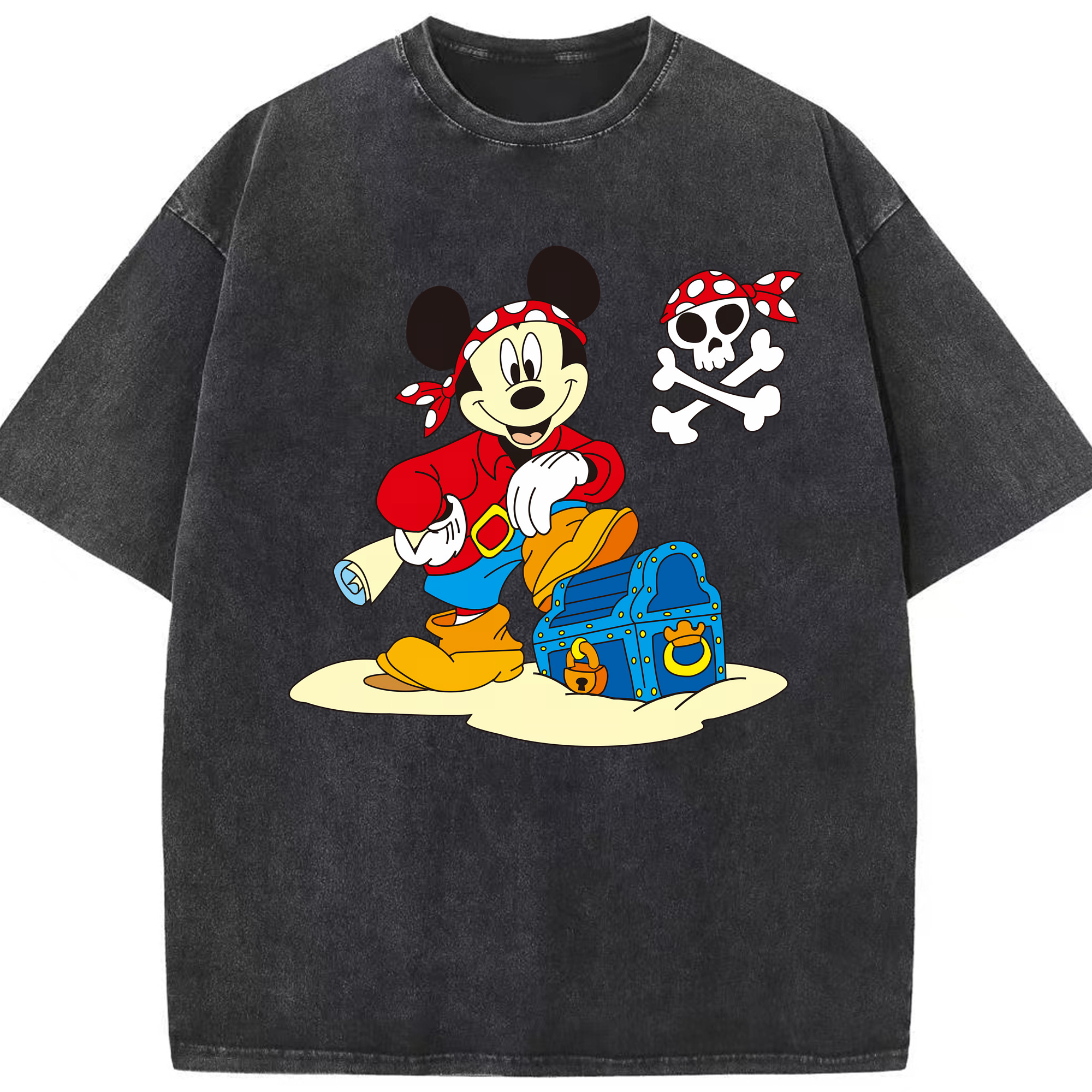 （画像用） ミッキーマウス Mickey Mouse 綿100% ヴィンテージ風 半袖Tシャツ（フロントプリント）