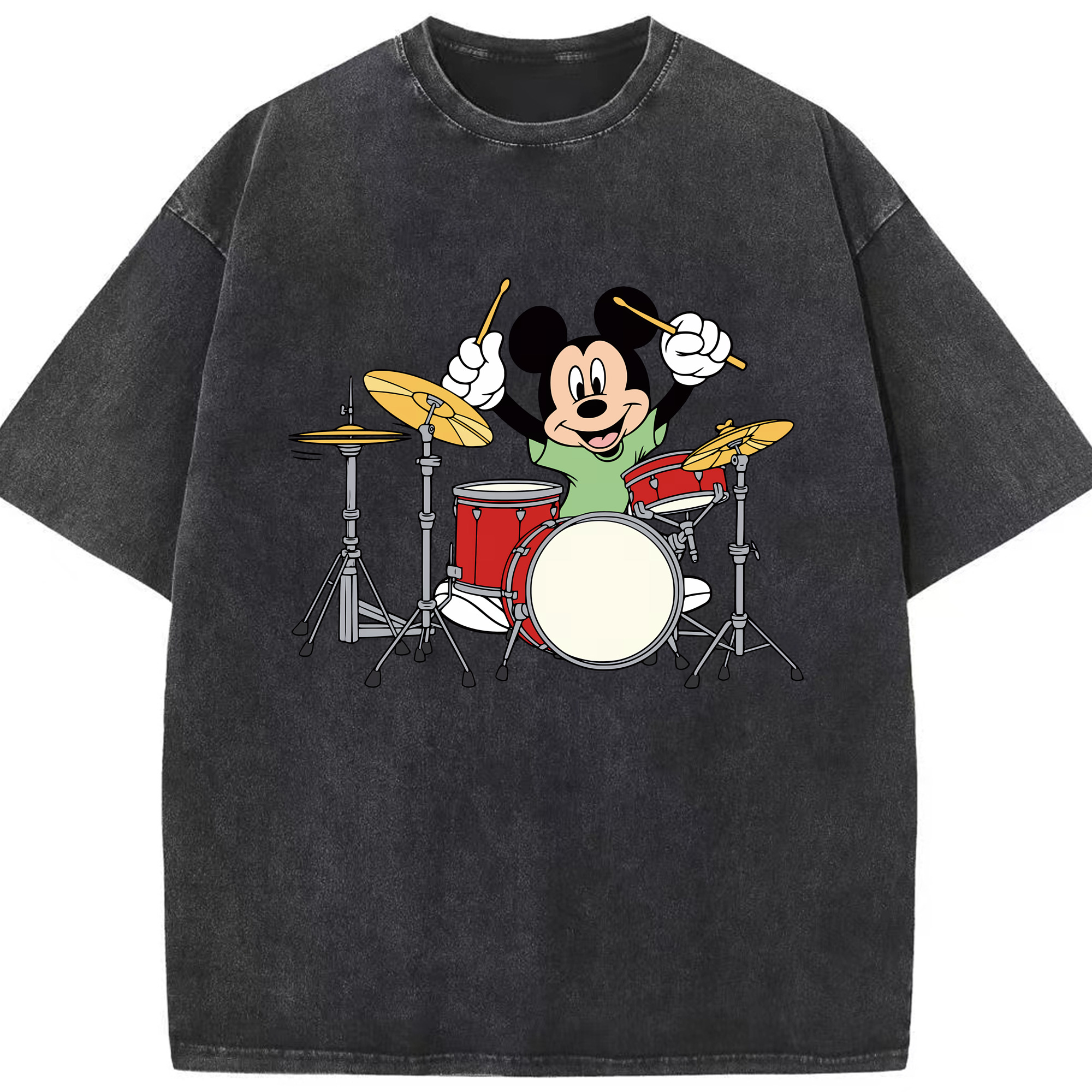 （画像用） ミッキーマウス Mickey Mouse 綿100% ヴィンテージ風 半袖Tシャツ（フロントプリント）