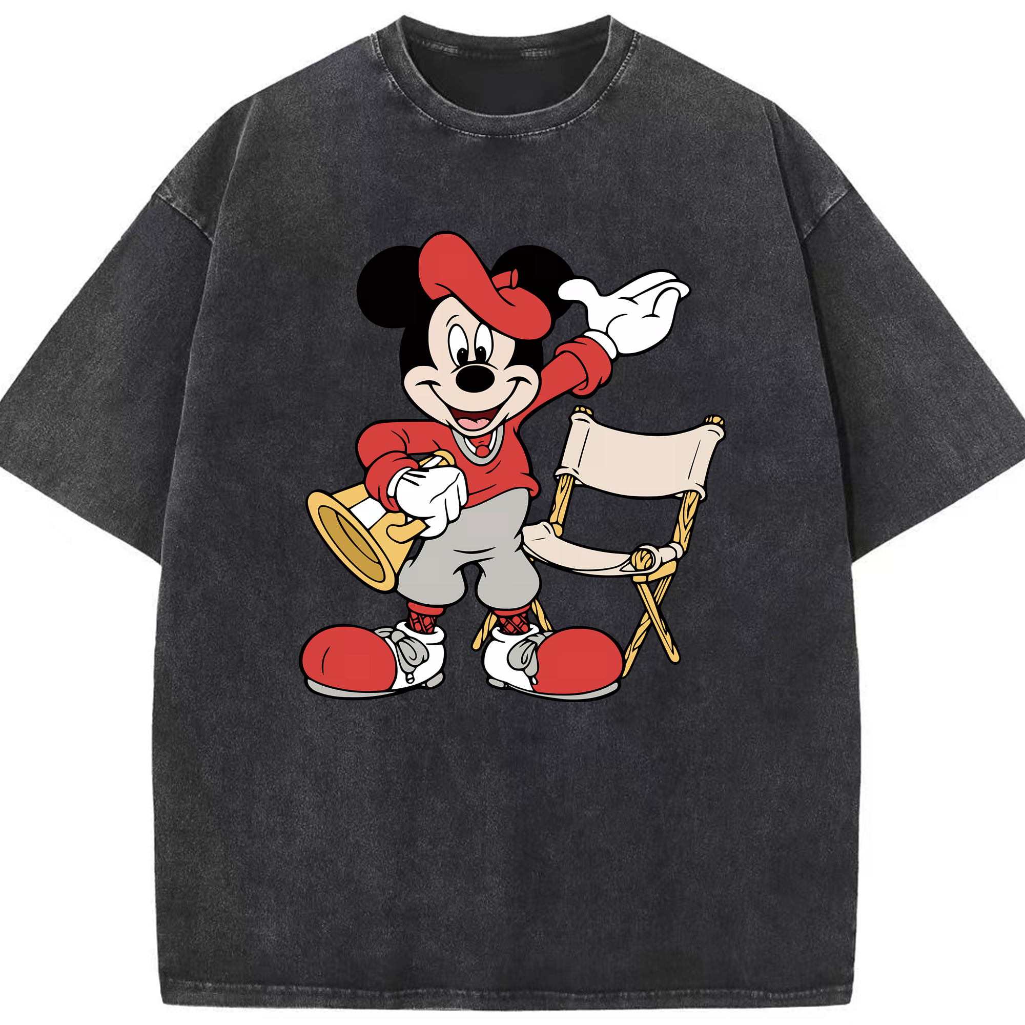 （画像用） ミッキーマウス Mickey Mouse 綿100% ヴィンテージ風 半袖Tシャツ（フロントプリント）