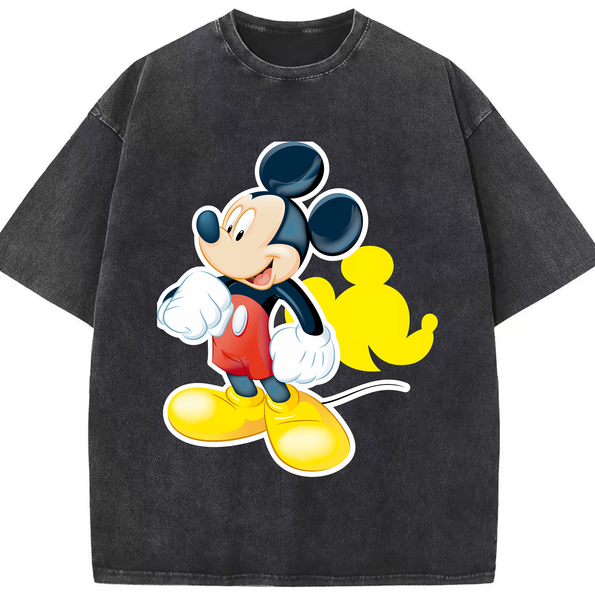 （画像用） ミッキーマウス Mickey Mouse 綿100% ヴィンテージ風 半袖Tシャツ（フロントプリント）