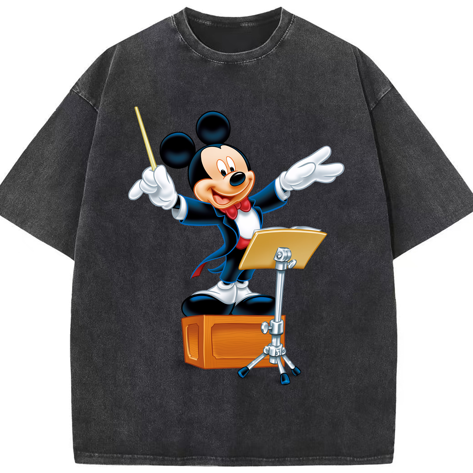 （画像用） ミッキーマウス Mickey Mouse 綿100% ヴィンテージ風 半袖Tシャツ（フロントプリント）