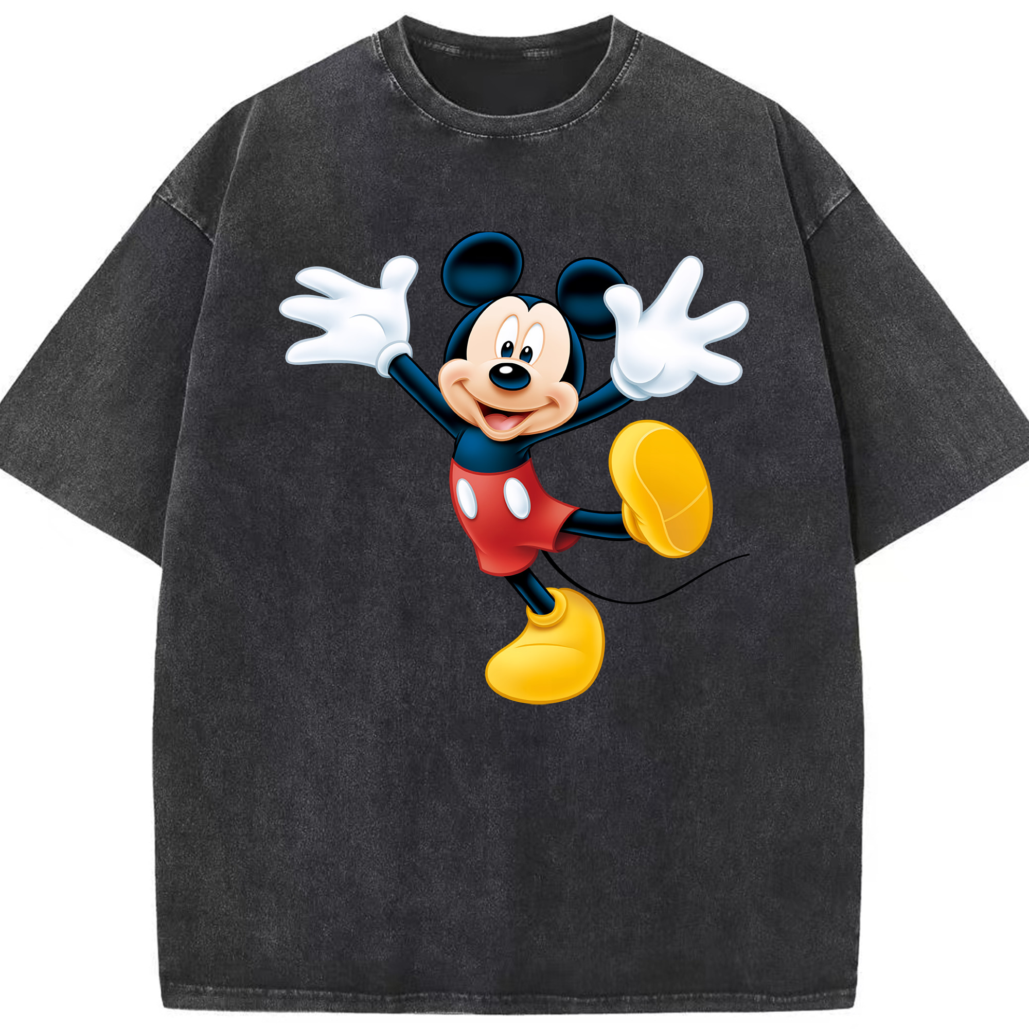 （画像用） ミッキーマウス Mickey Mouse 綿100% ヴィンテージ風 半袖Tシャツ（フロントプリント）