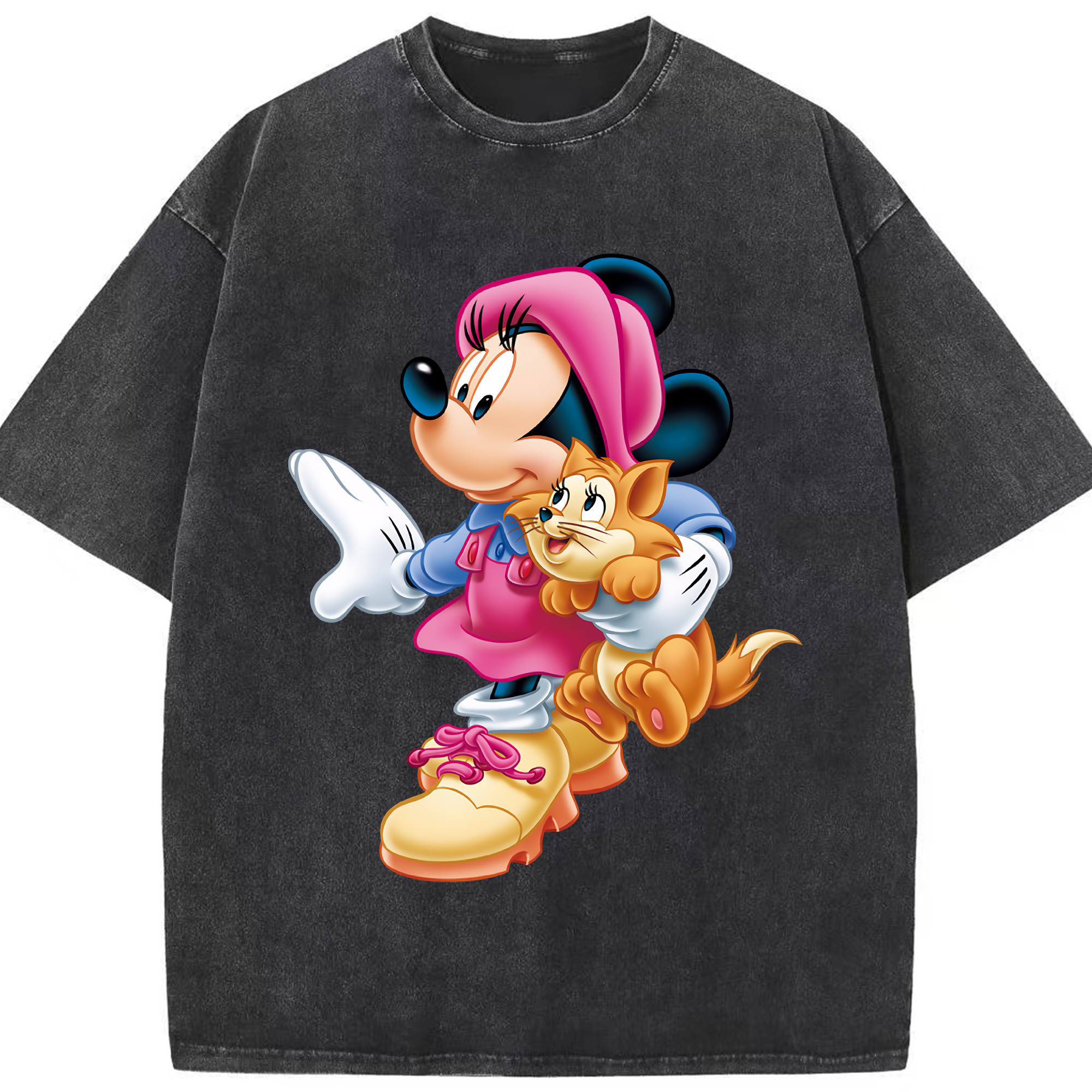 （画像用） ミッキーマウス Mickey Mouse 綿100% ヴィンテージ風 半袖Tシャツ（フロントプリント）