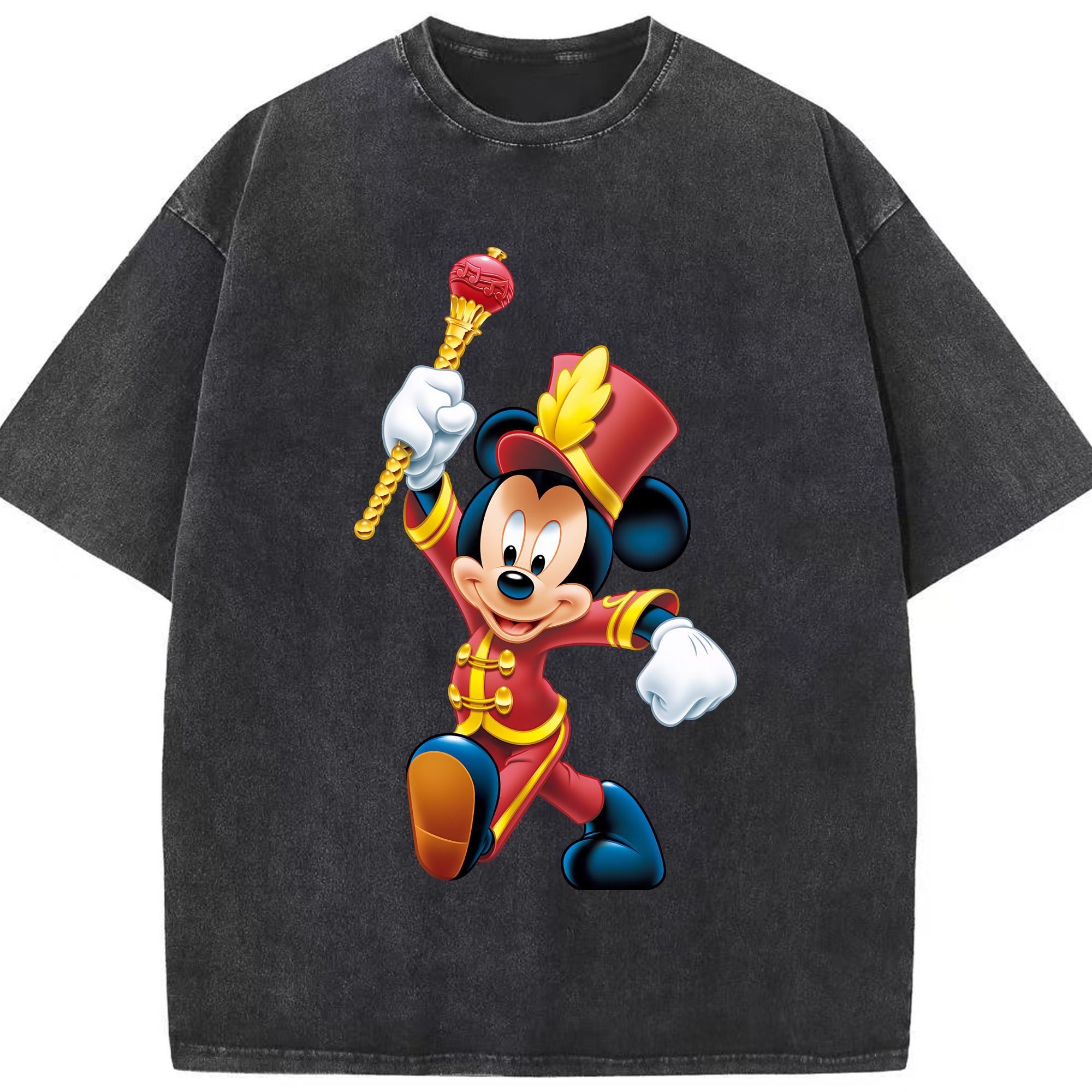 （画像用） ミッキーマウス Mickey Mouse 綿100% ヴィンテージ風 半袖Tシャツ（フロントプリント）