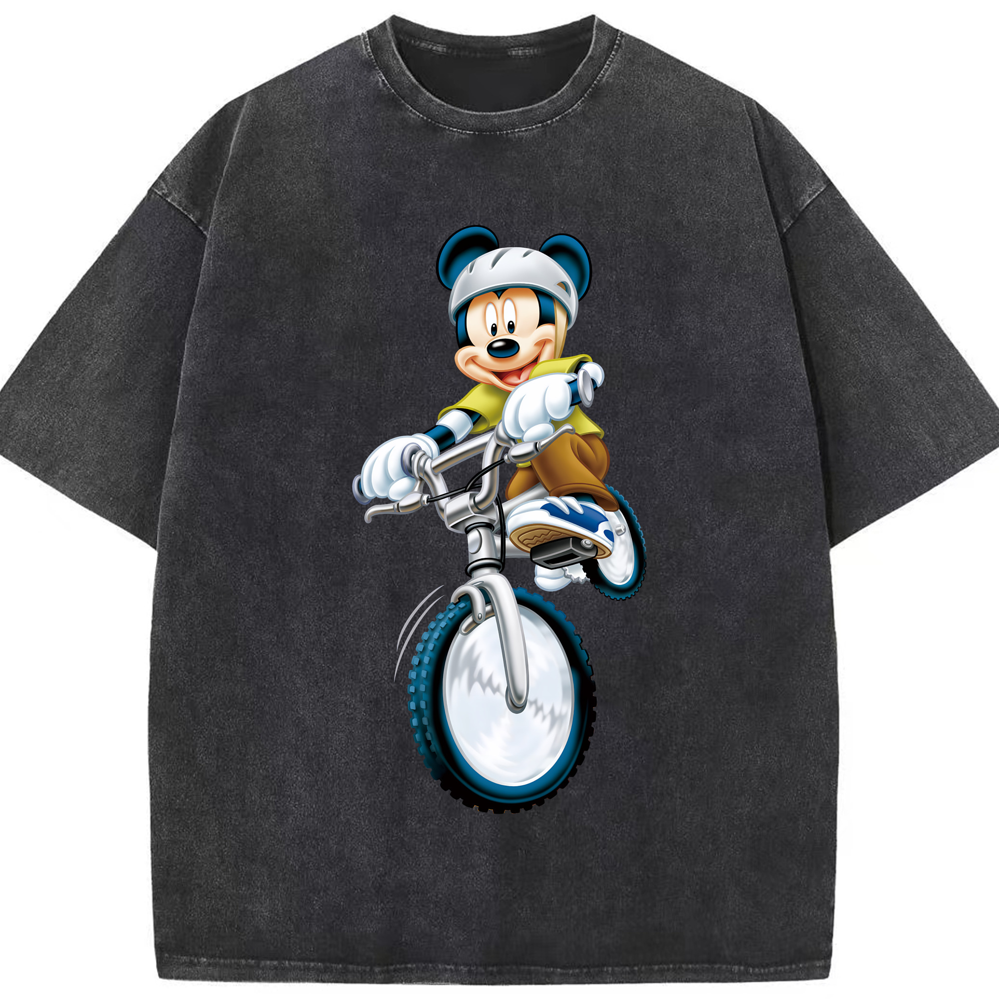 （画像用） ミッキーマウス Mickey Mouse 綿100% ヴィンテージ風 半袖Tシャツ（フロントプリント）