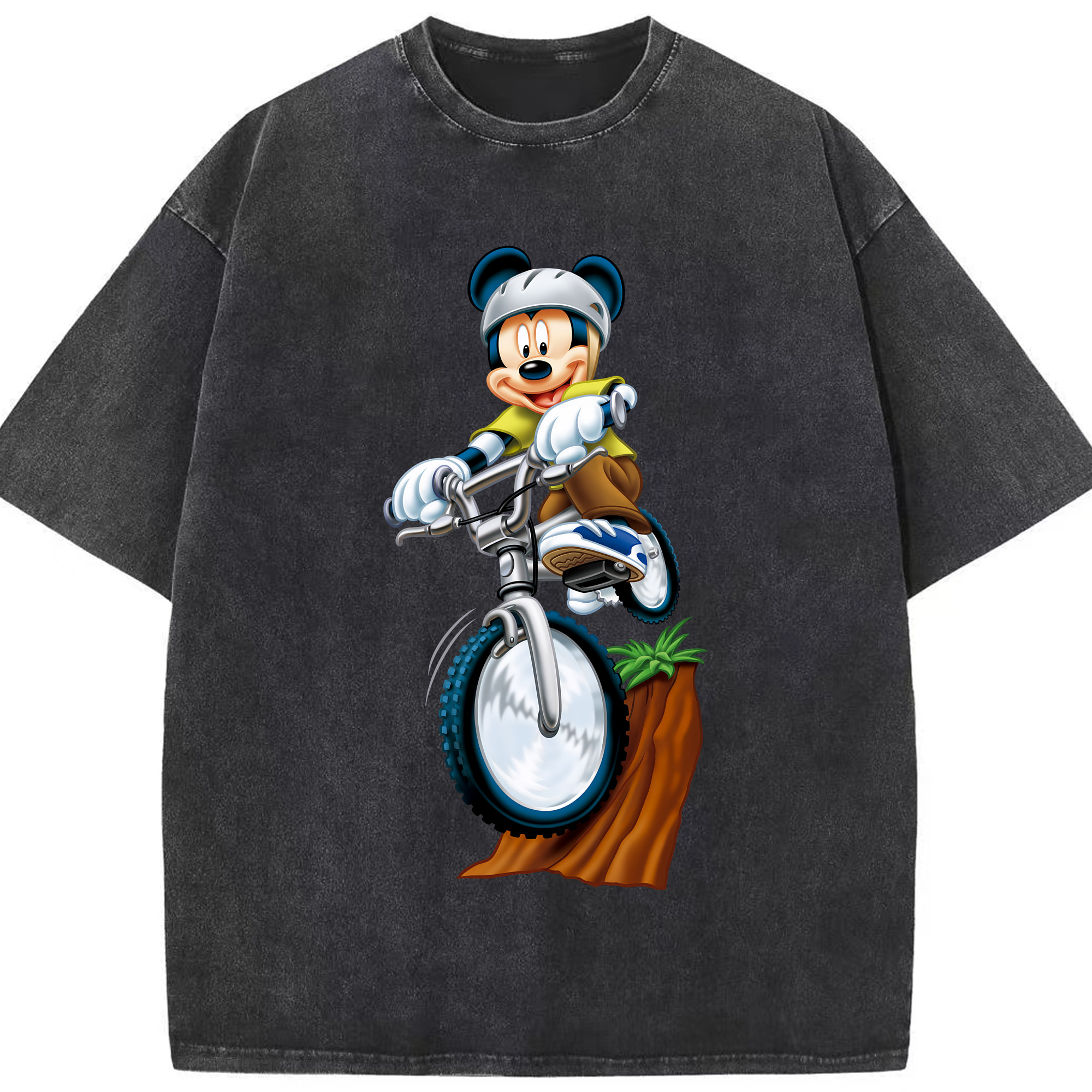 （画像用） ミッキーマウス Mickey Mouse 綿100% ヴィンテージ風 半袖Tシャツ（フロントプリント）