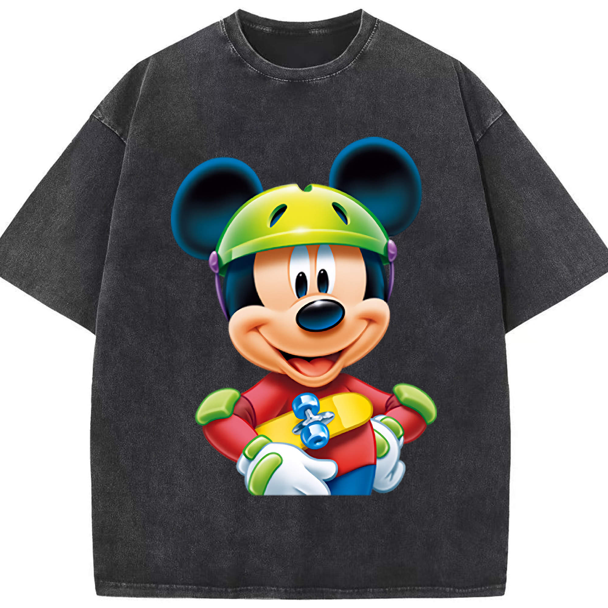 （画像用） ミッキーマウス Mickey Mouse 綿100% ヴィンテージ風 半袖Tシャツ（フロントプリント）